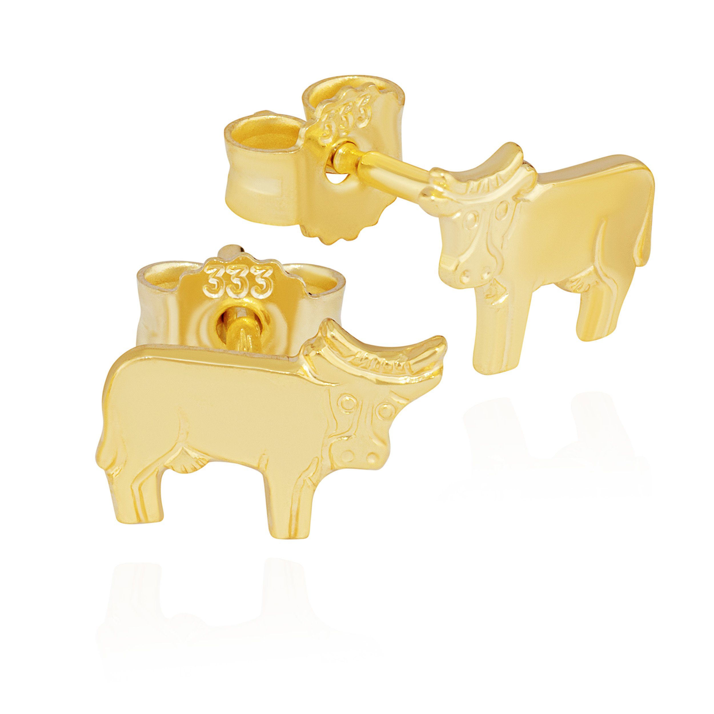 Paar Creolen Paar Ohrstecker 333 Gelbgold 8 Karat 8x6mm Damen Kinder Goldohrringe