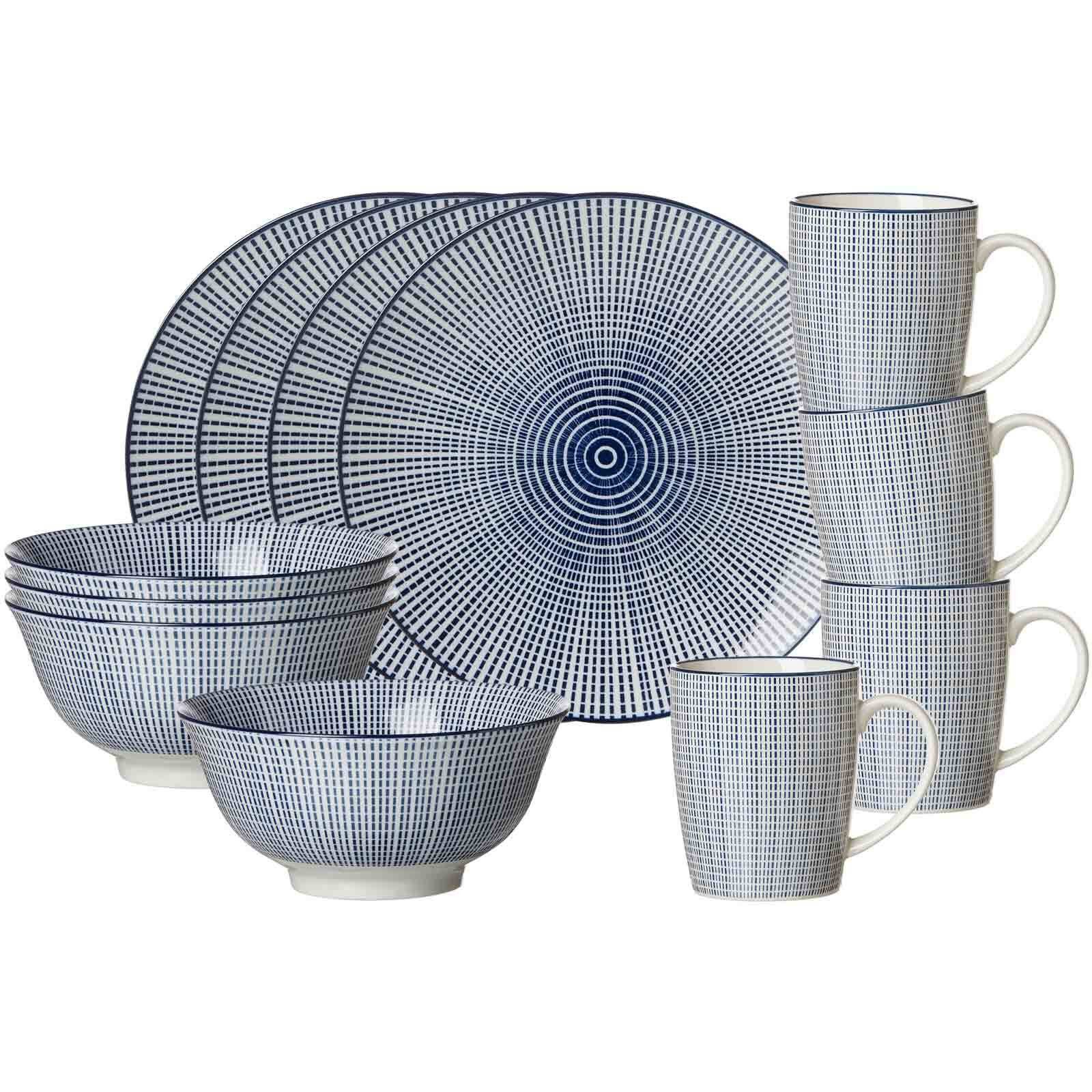 Ritzenhoff & Breker Frühstücks-Geschirrset Royal Makoto Frühstücksset 12er Set (12-tlg), 4 Personen, Porzellan