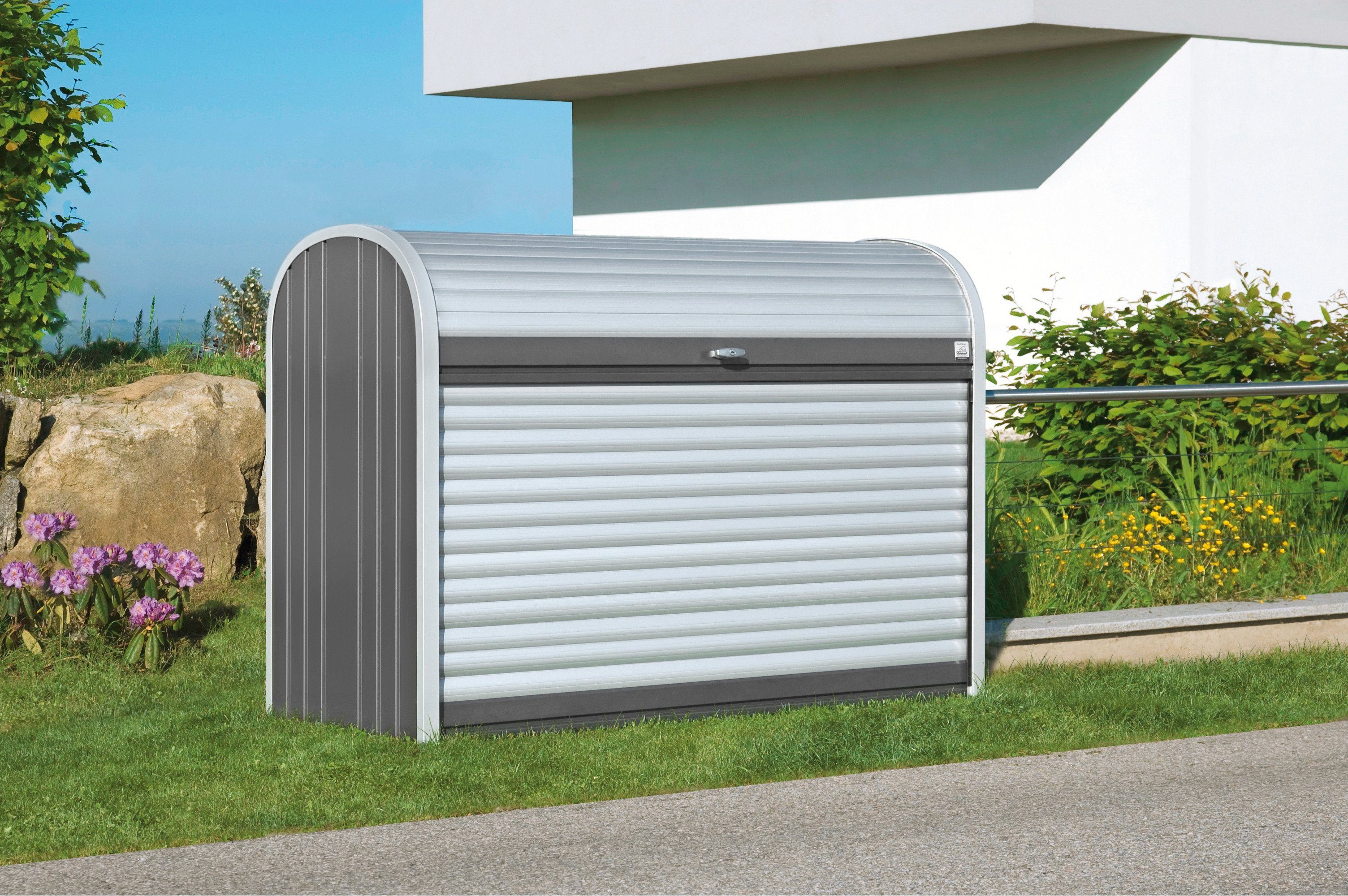 Biohort Gartenbox STOREMAX Gr. 190, verschiedene Farben, 190x96,5x136 cm, Ideal als Mülltonnenboxoder Fahrradgarage