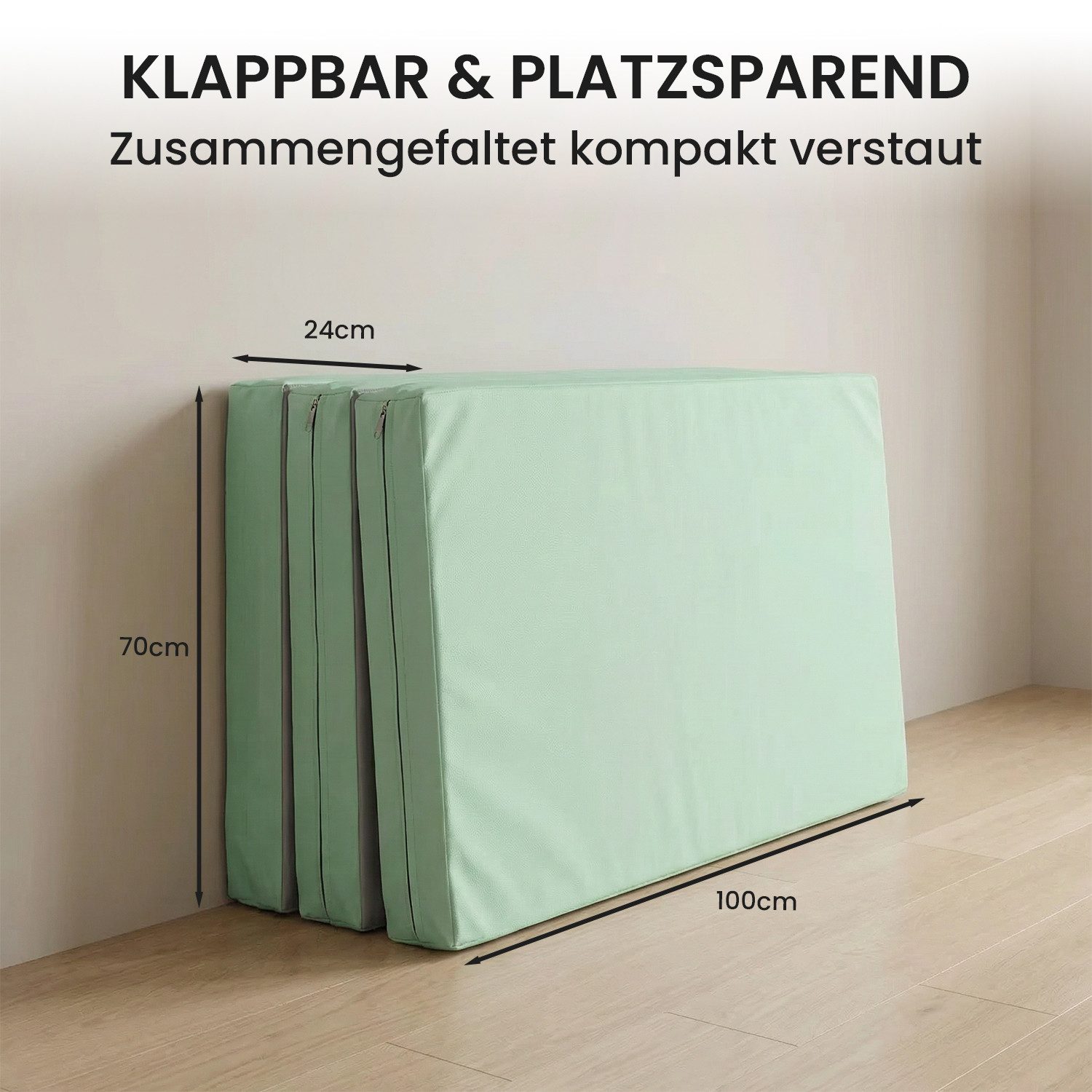 Jeflex Weichbodenmatte Jeflex Turnmatte klappbar 210 x 100 x 8 cm Weichbodenmatte, 210cm x 100cm x 8cm, Made in Germany – Bild 4 von 5