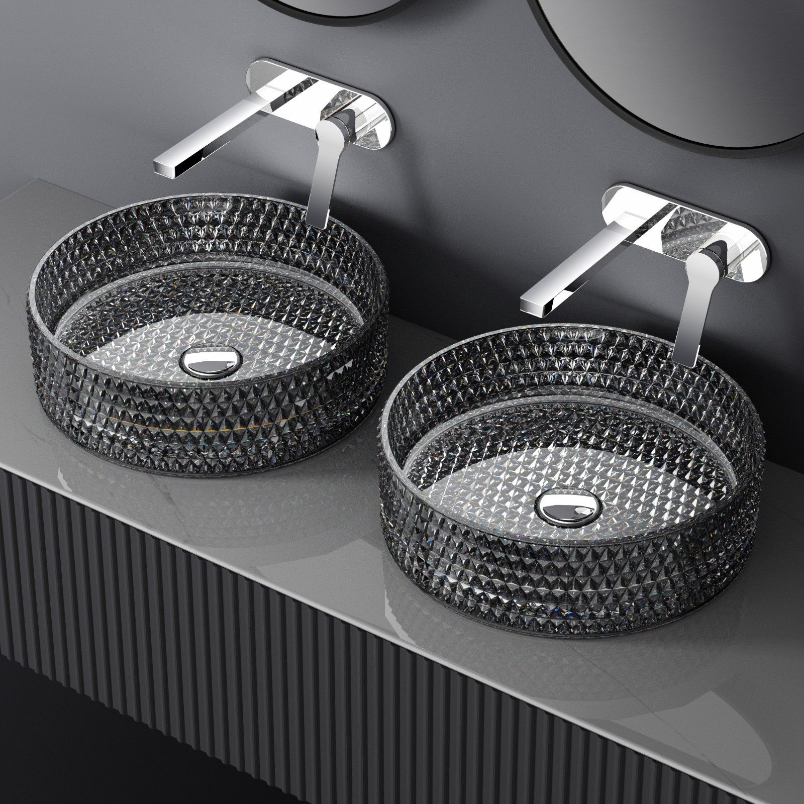 EMKE Aufsatzwaschbecken Ovales Aufsatzwaschbecken gehärtetes Glas transpare günstig online kaufen