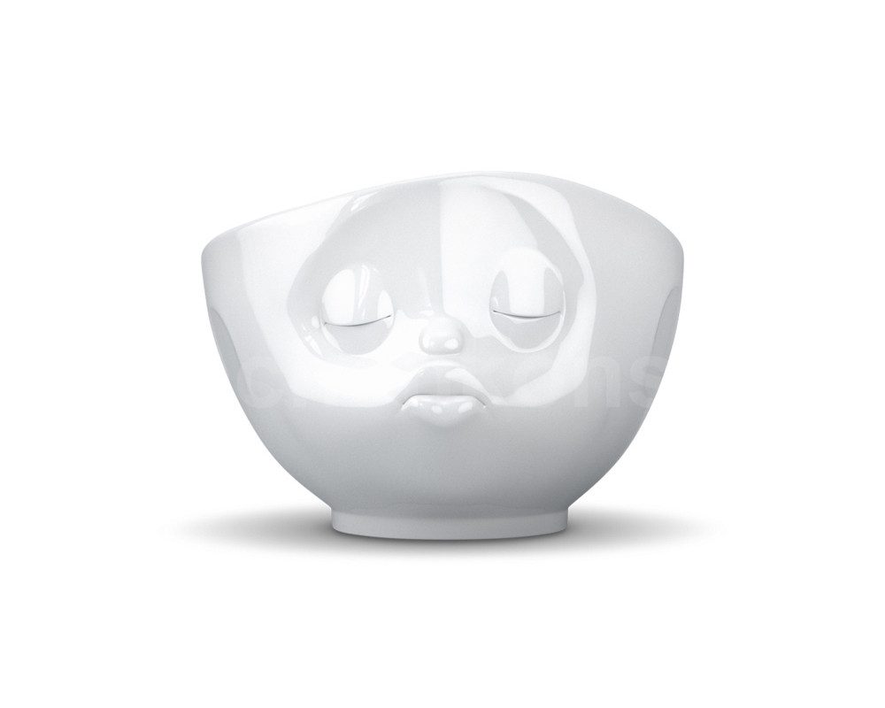 FIFTYEIGHT PRODUCTS Frühstücks-Geschirrset TV Tasse Schale 03 küssend 500 ml weiß (1-tlg), Porzellan, bruchsicherer Hotelqualität, geschliffener Fuß, glasierter Mundrand