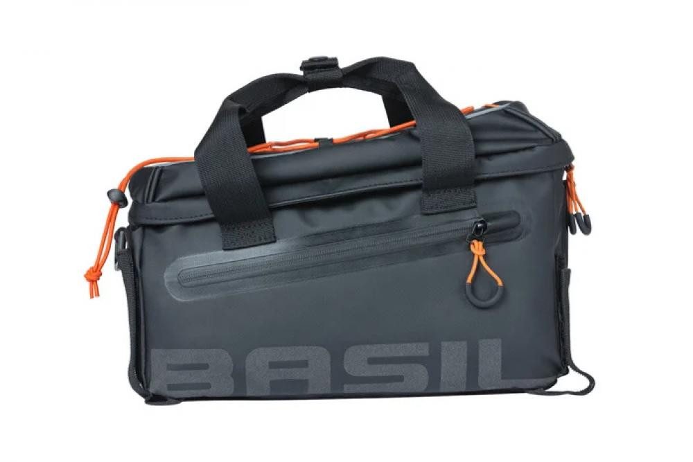 Basil Fahrradtasche Basil Gepäckträgertasche Miles Tarpaulin schwarz-orange  Wasserdichte