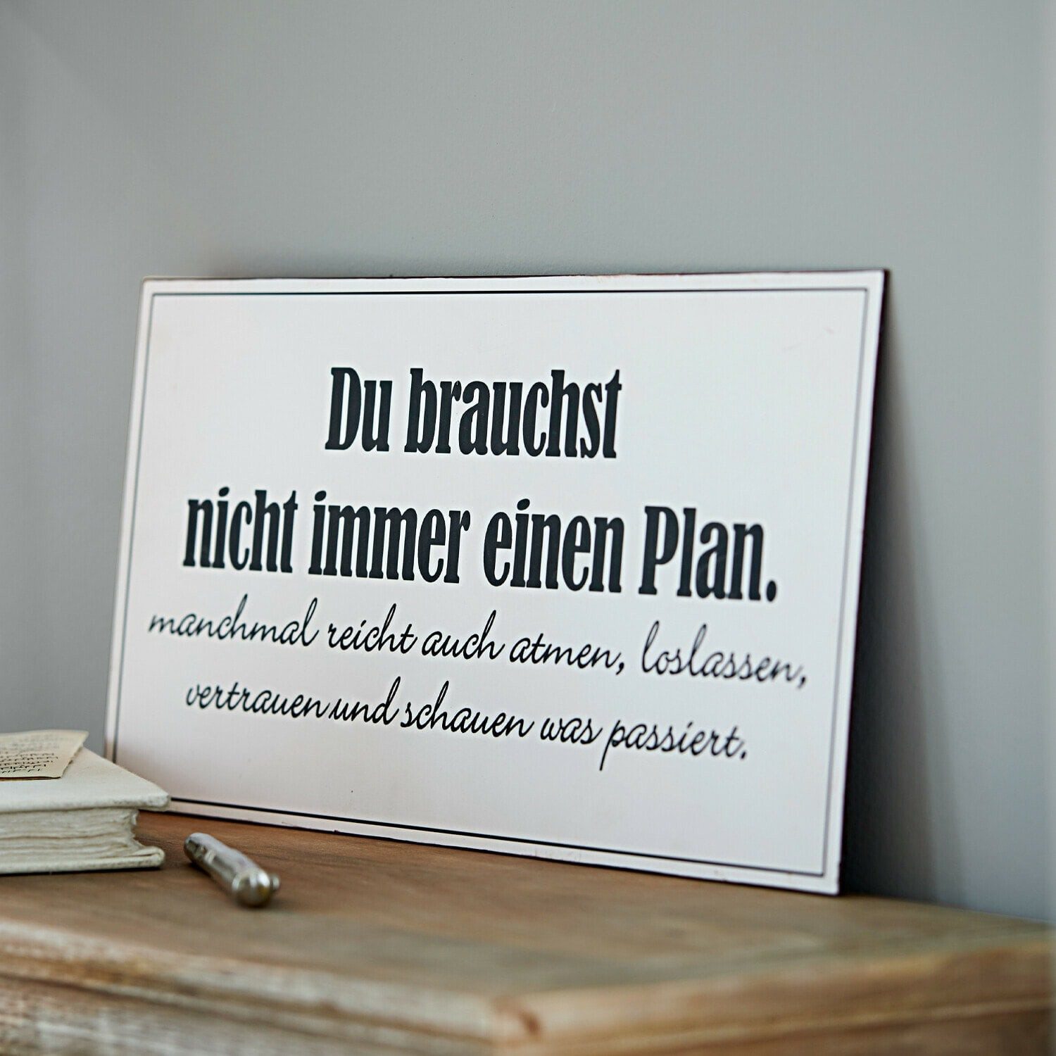 Mirabeau Wanddekoobjekt Deko-Schild Plan weiß