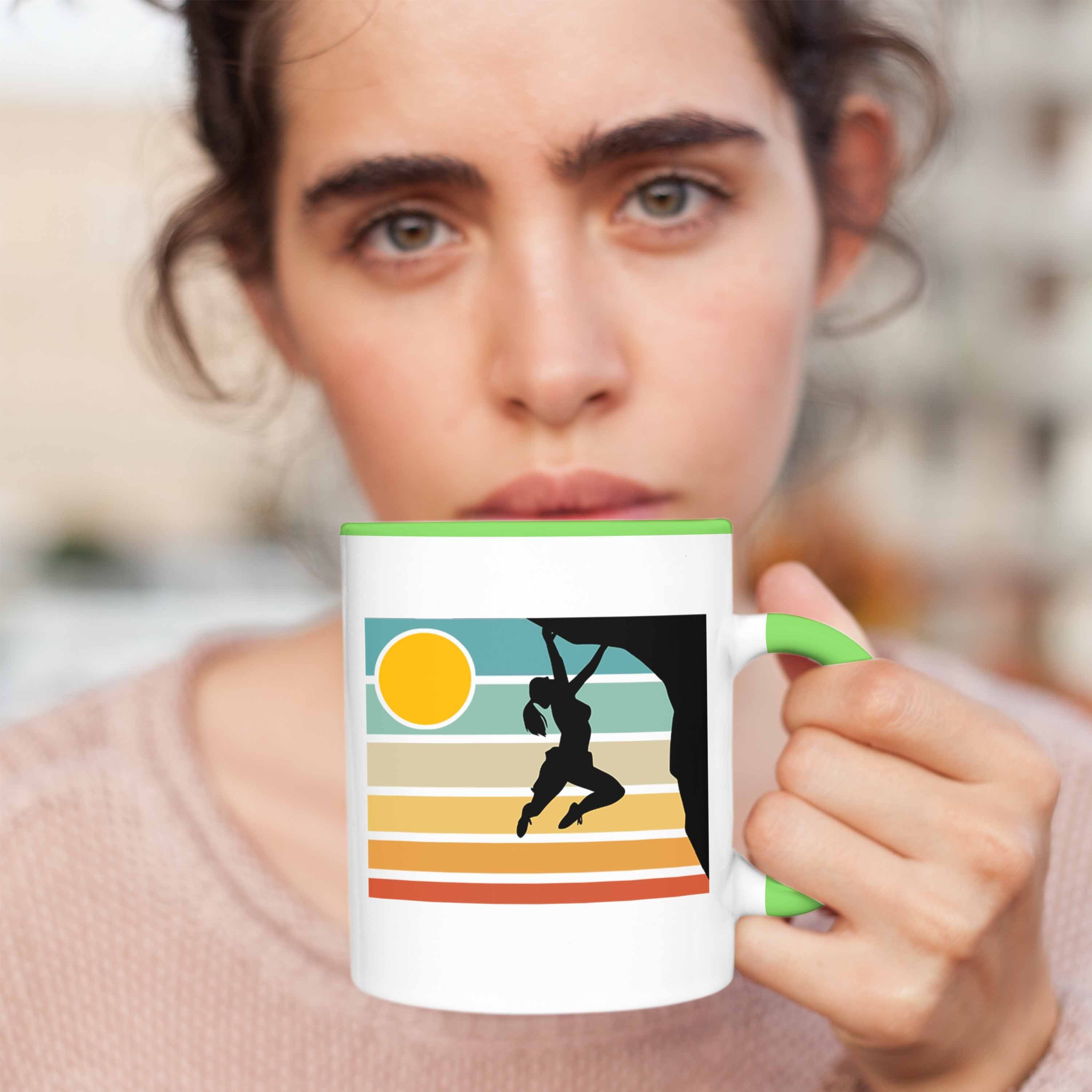 Kletter-Tasse Vintage für als Trendation Tasse Geschenk Grün Bouldersport-Fans