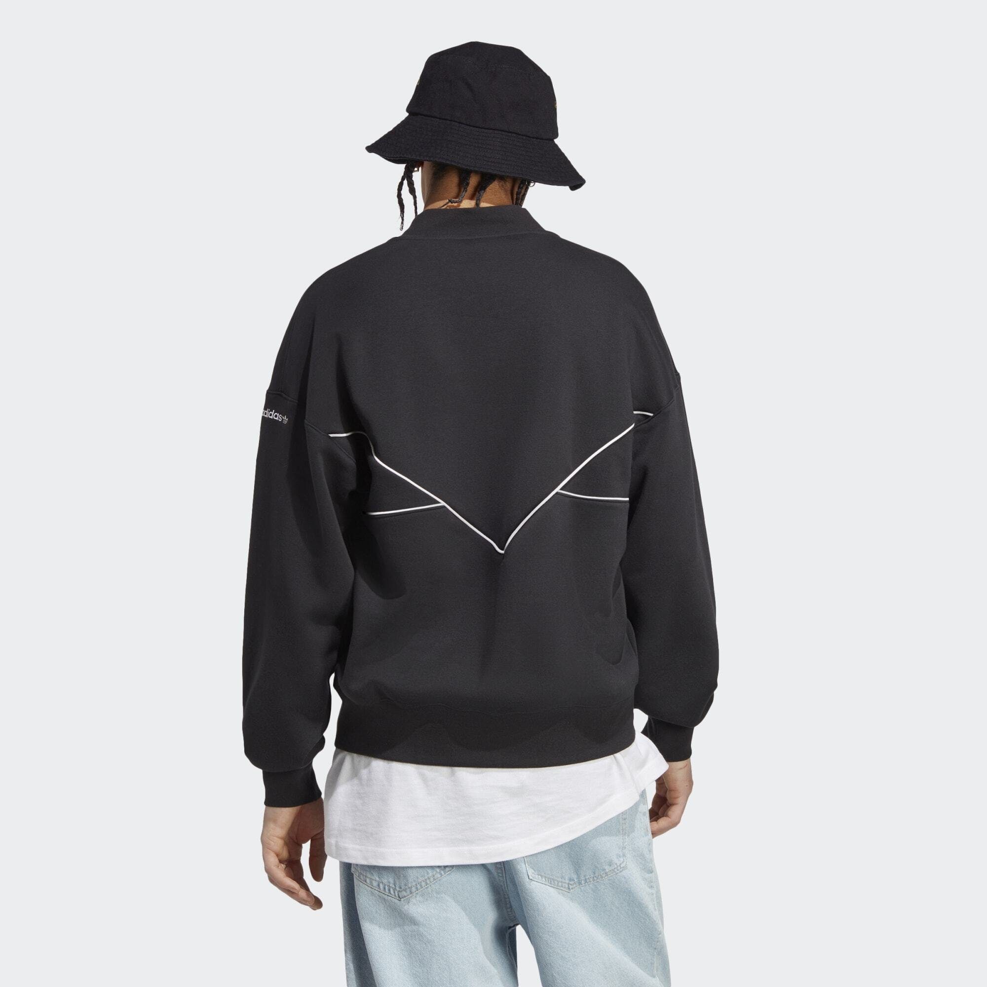 adidas ADICOLOR SWEATSHIRT Black Originals White SEASONAL HALF-ZIP ARCHIVE / Sweatshirt