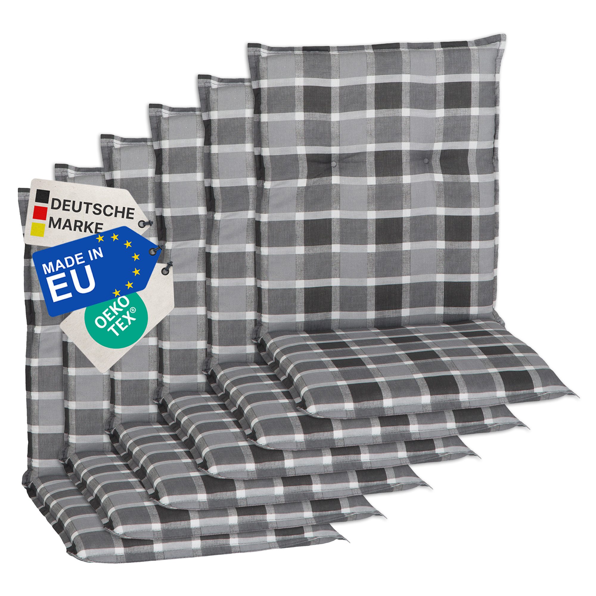 NYVI Sitzauflage Niedriglehner Auflagen 6er Set Barcelona Gartenstuhlauflag günstig online kaufen
