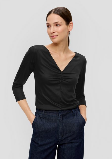 s.Oliver BLACK LABEL 3/4-Arm-Shirt Shirt aus softem Lyocell-Jersey Raffung günstig online kaufen