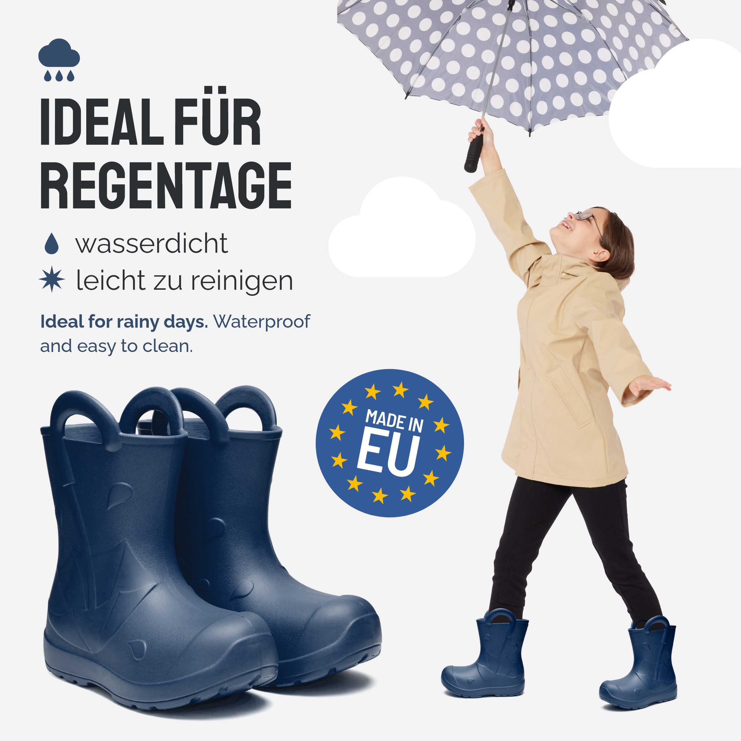 Ladeheid x Camminare Kinder aus leichtem EVA wasserdicht mit Design LA-CA-20 Gummistiefel – Bild 5 von 5
