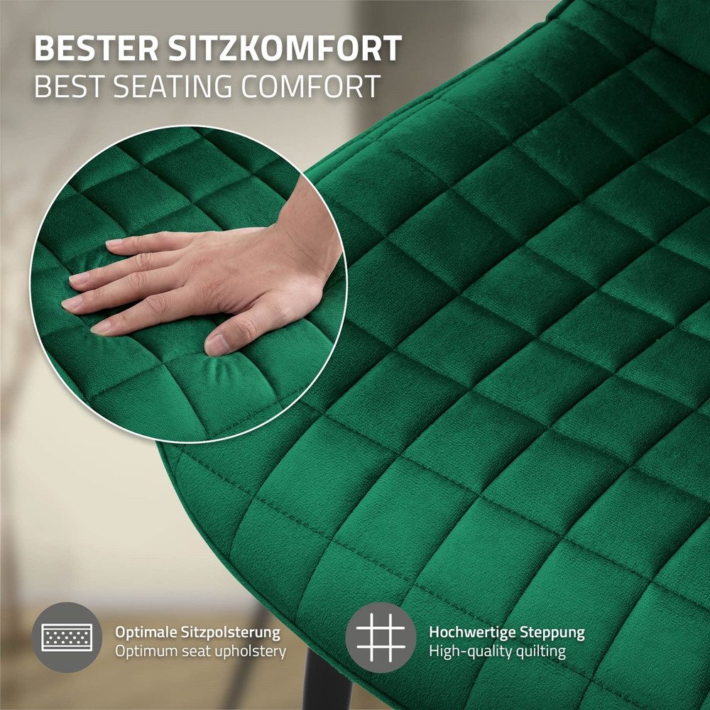 ML-DESIGN Polsterstuhl Esszimmerstühle mit Rückenlehne moderne Design Lounge mit Metallbeinen (6 St), Wohnzimmerstuhl Esstischstühle 6er Set Küchenstuhl Samt – Bild 4 von 5