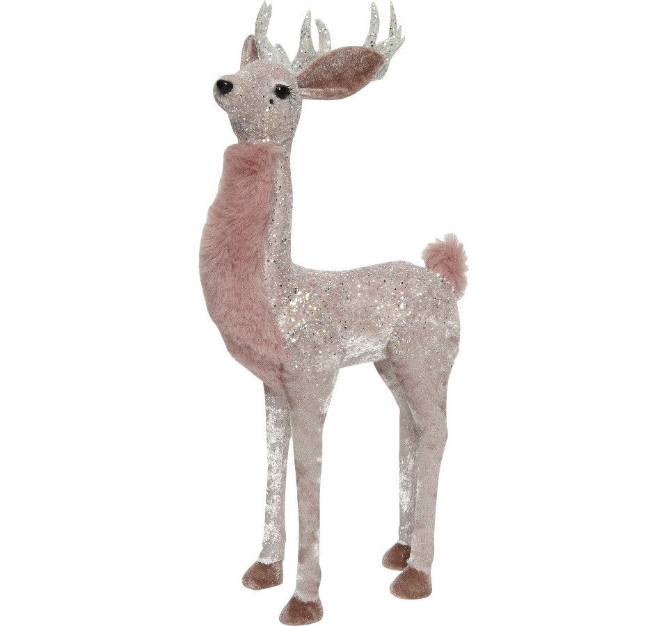 Kaemingk Weihnachtsfigur Kaemingk Dekofigur Hirsch rosa 30 cm günstig online kaufen