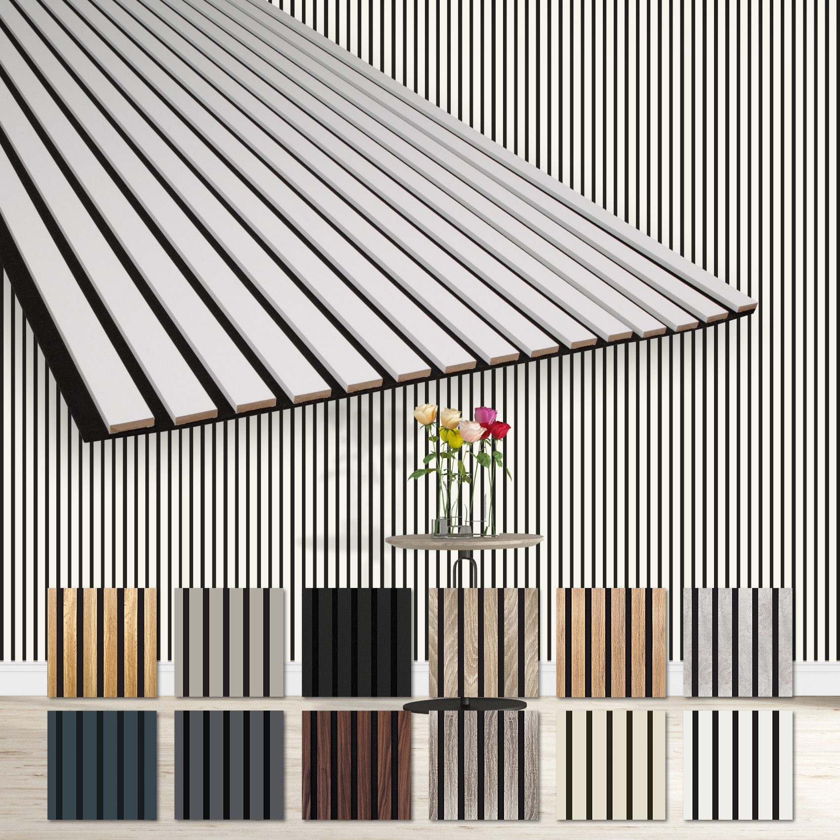 Hexim Wanddekoobjekt AP11 (Akustikpaneele 4 Stück 278x60cm Holz Comfort - f günstig online kaufen