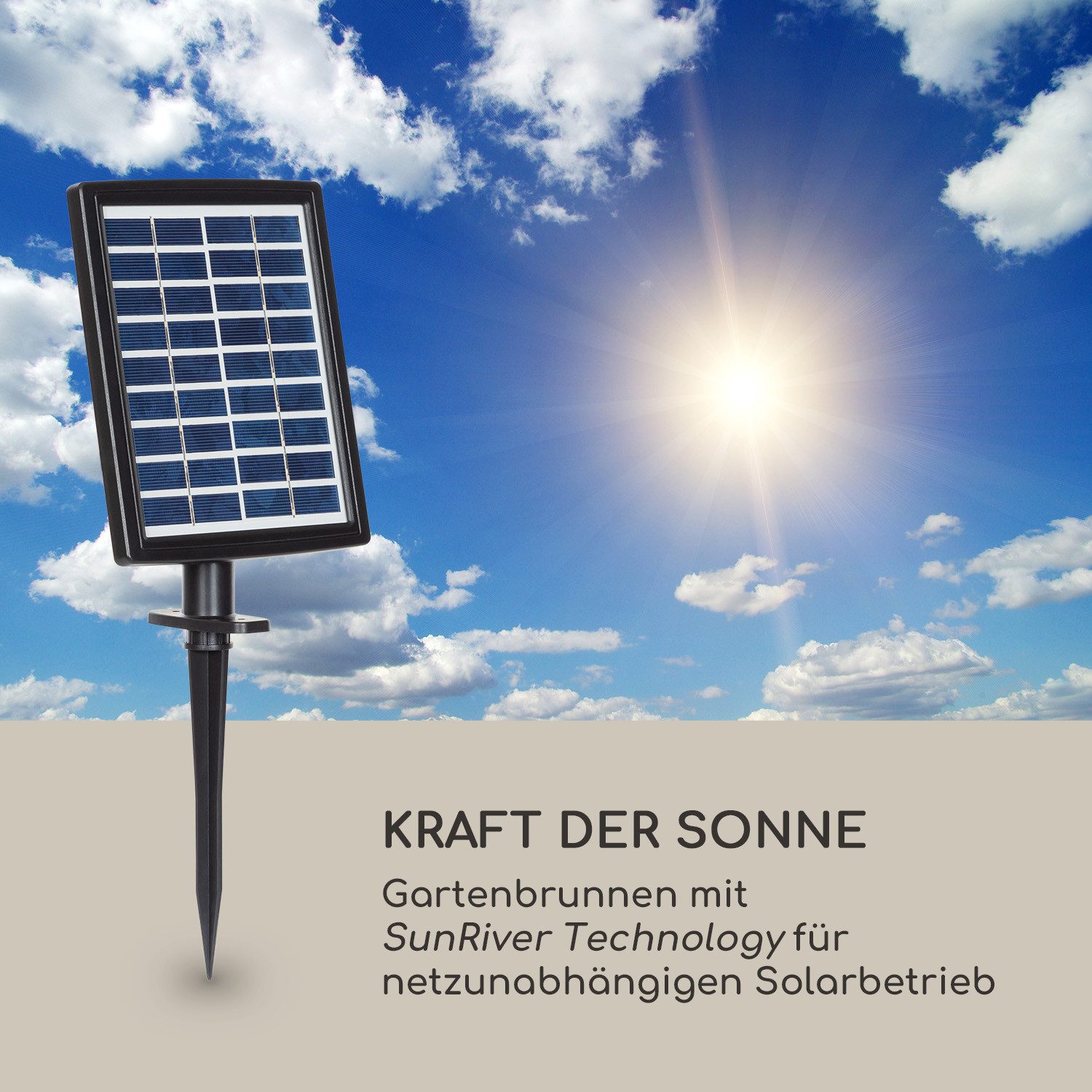 blumfeldt Wasserspiel Dharma Solarbrunnen, (Set, Solarpanel,LED-Beleuchtung günstig online kaufen