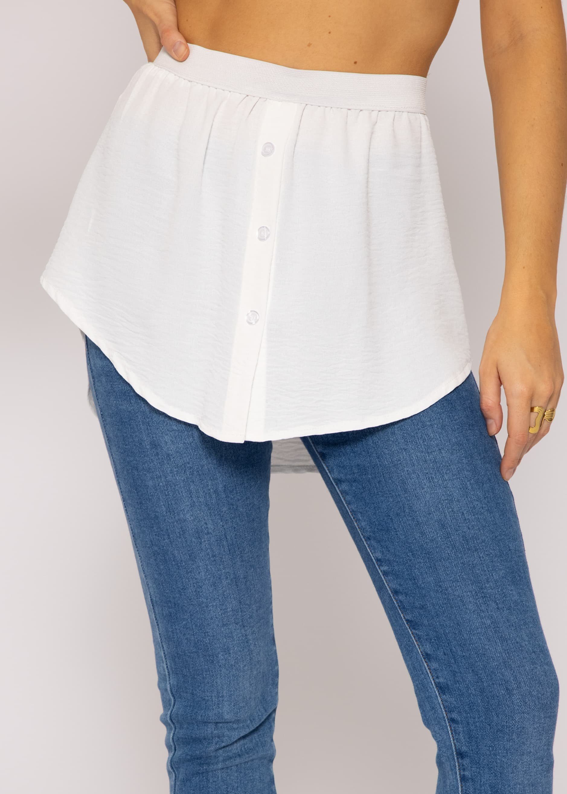 SASSYCLASSY Unterrock Mini Unterrock Damen in Unifarben Blusenrock mit Gummibund Unterrock mit Ton-in-Ton-Nähten Made in Italy