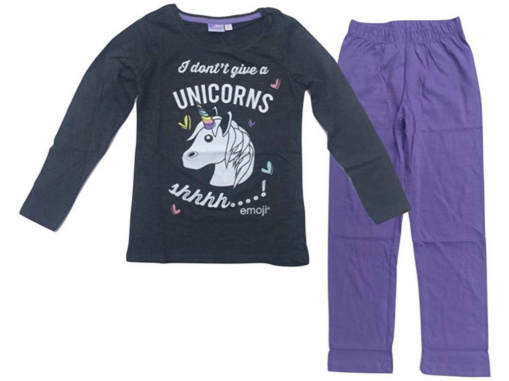 Emoji Pyjama Emoji Mädchen Einhorn Schlafanzug