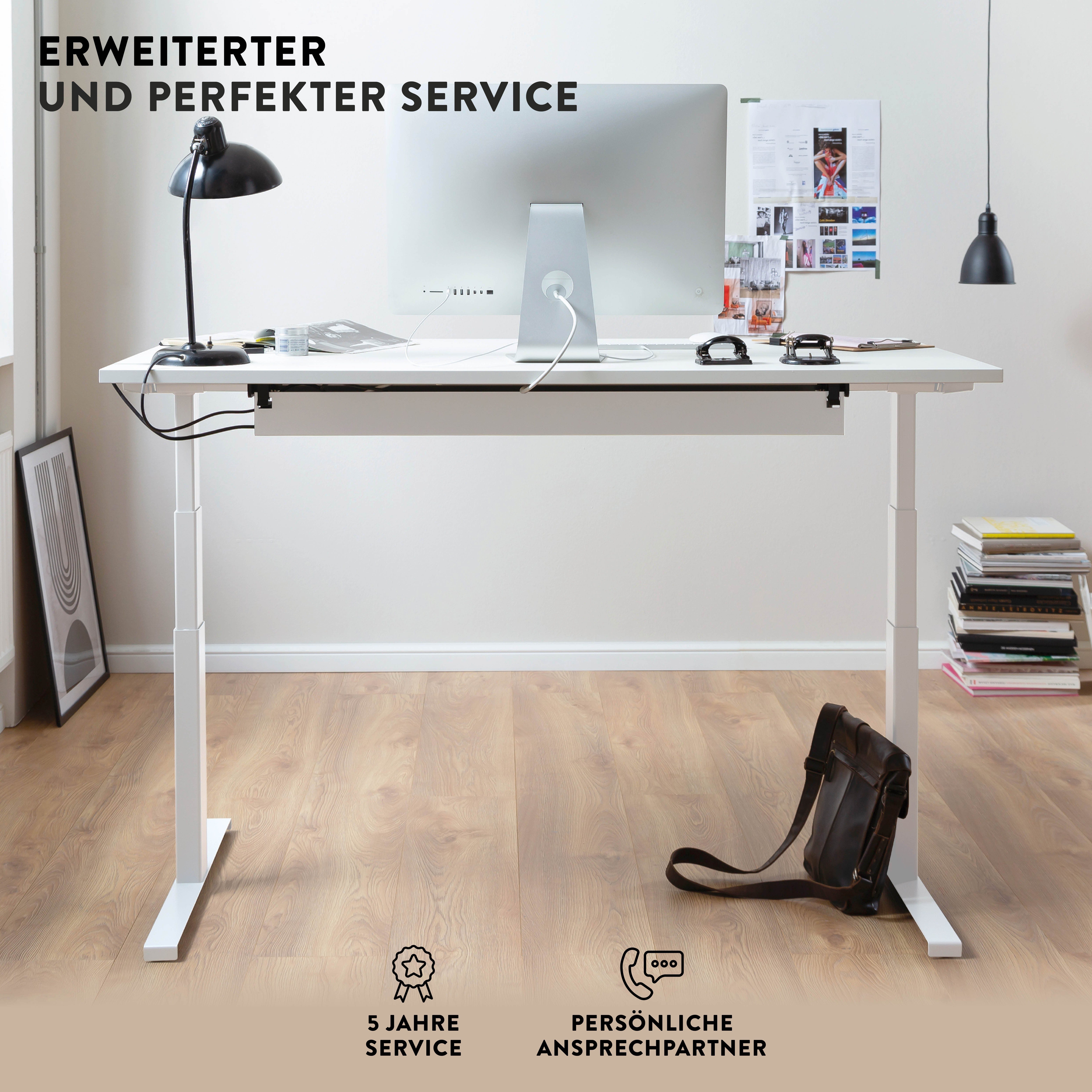 boho 80 Weiß Schwarz | Schreibtisch elektrisch Easydesk, office® cm 140 Schwarz Weiß Tischplatte x höhenverstellbar