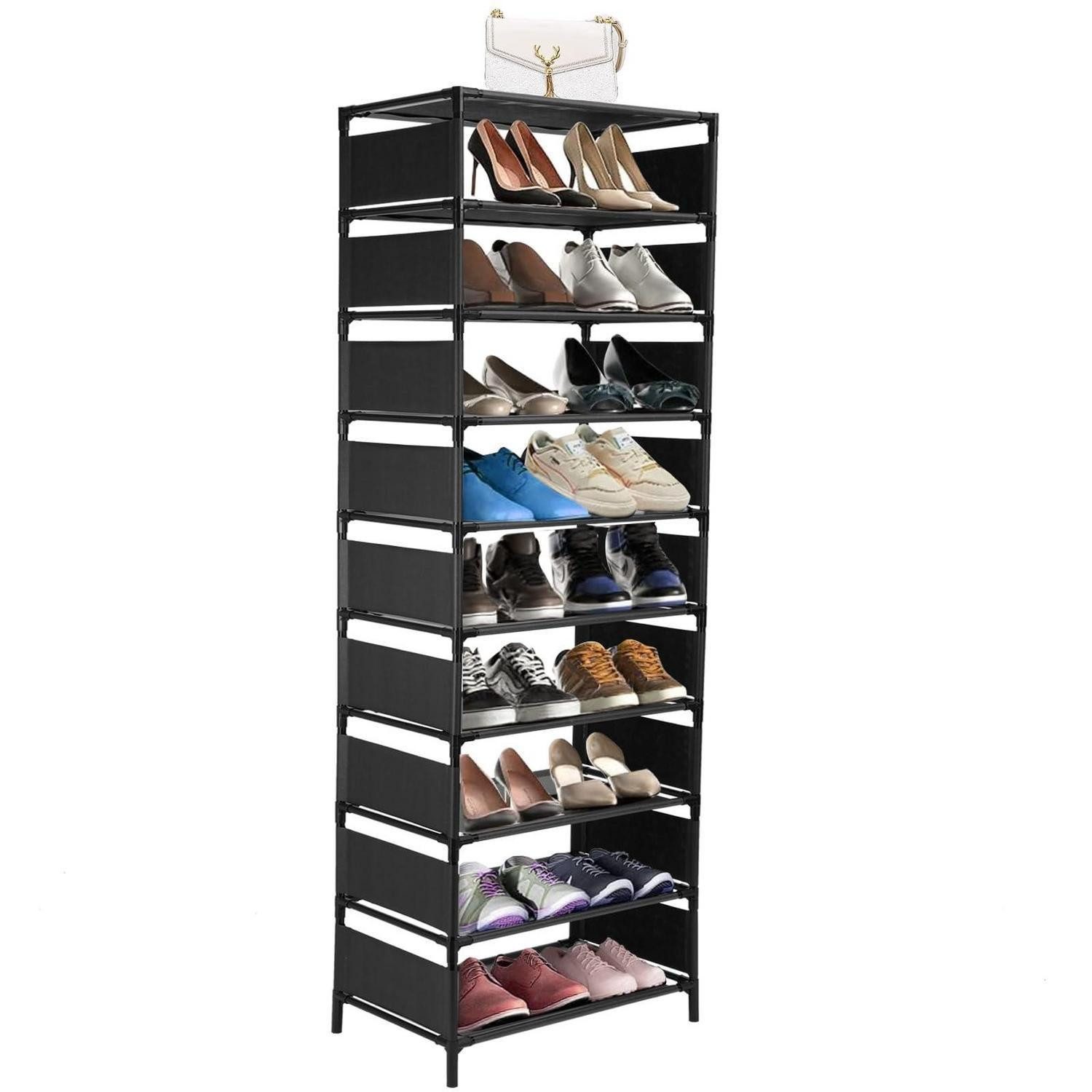 LuxusKollektion Schuhregal Schuhregal 10 Ebenen Schwarz