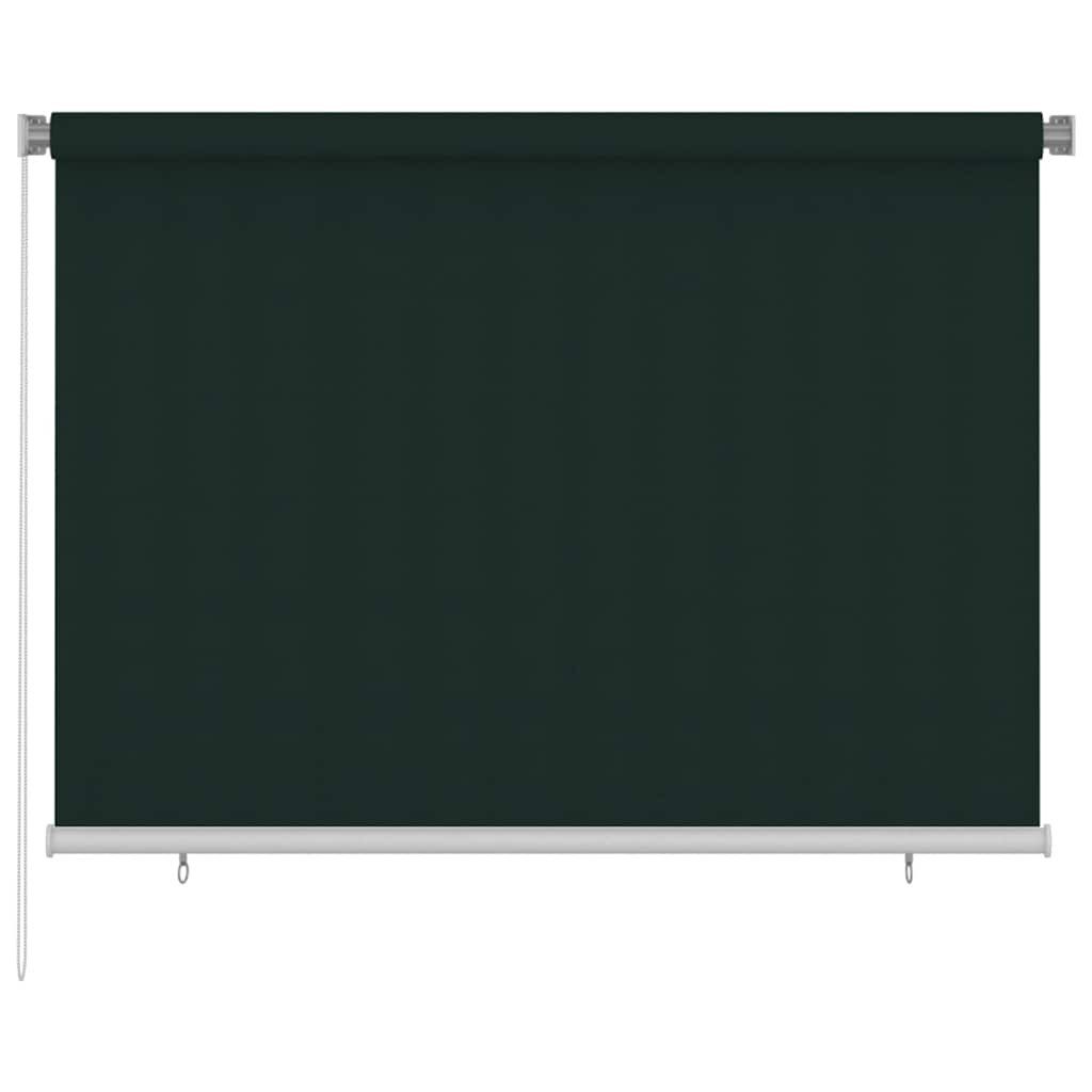 Rollo Außenrollo 205 (B)x140 (H) cm Dunkelgrün HDPE, vidaXL