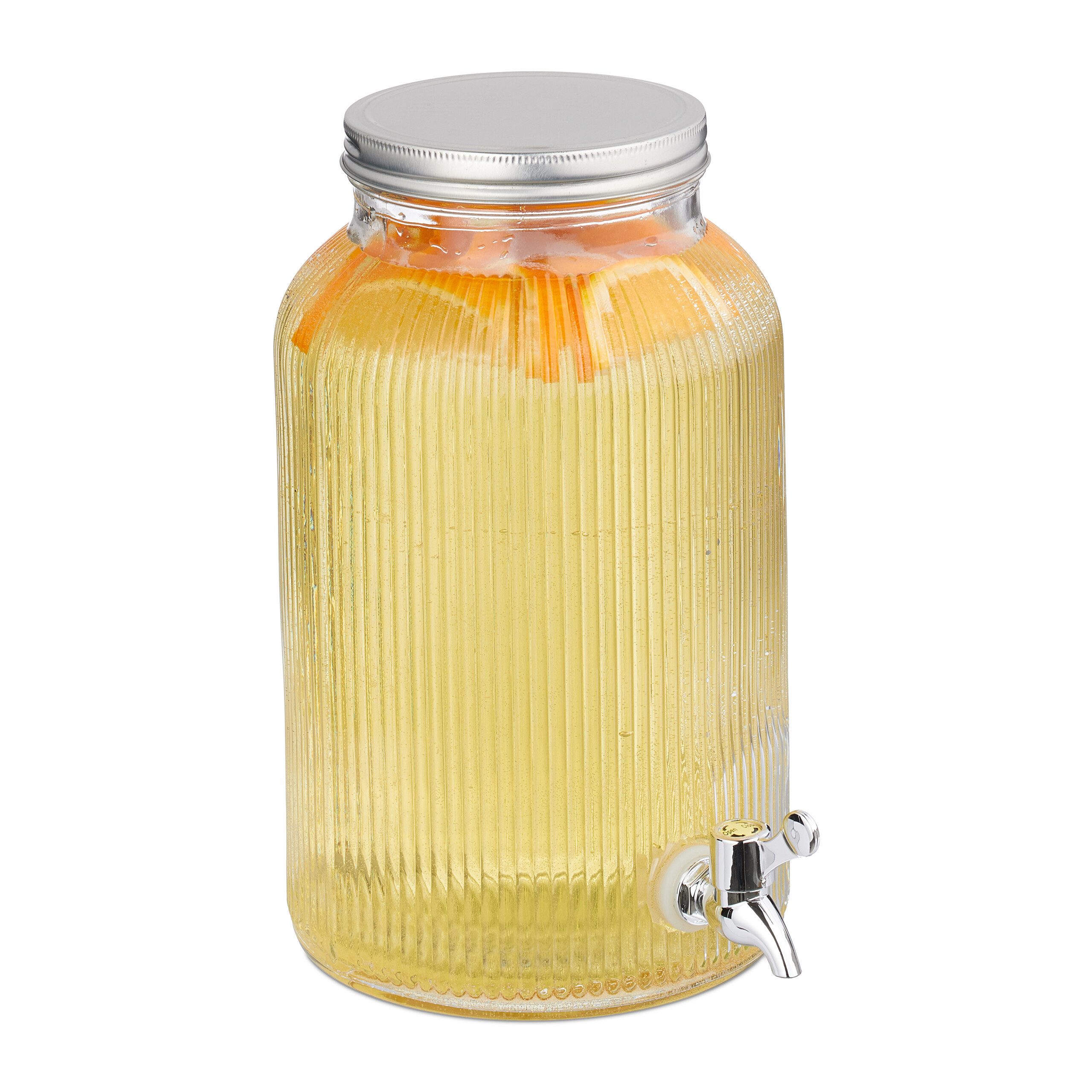 relaxdays Getränkespender geriffeltes Desig, L