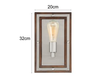 meineWunschleuchte LED Wandleuchte, LED wechselbar, Warmweiß, innen, ausgefallen-e mit Holz rustikal für Treppenhaus, Höhe 32cm