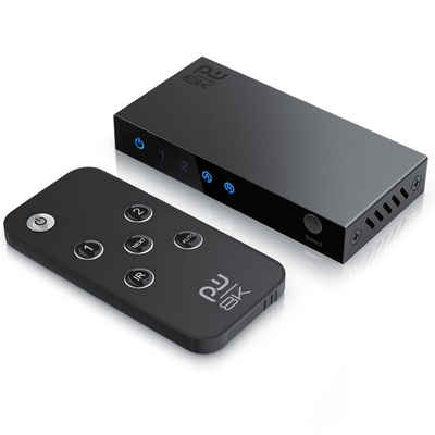 Primewire Audio / Video Matrix-Switch, 2-Port HDMI Splitter, 8K HDMI Switch 2 in 1 Out UHD, mit Fernbedienung