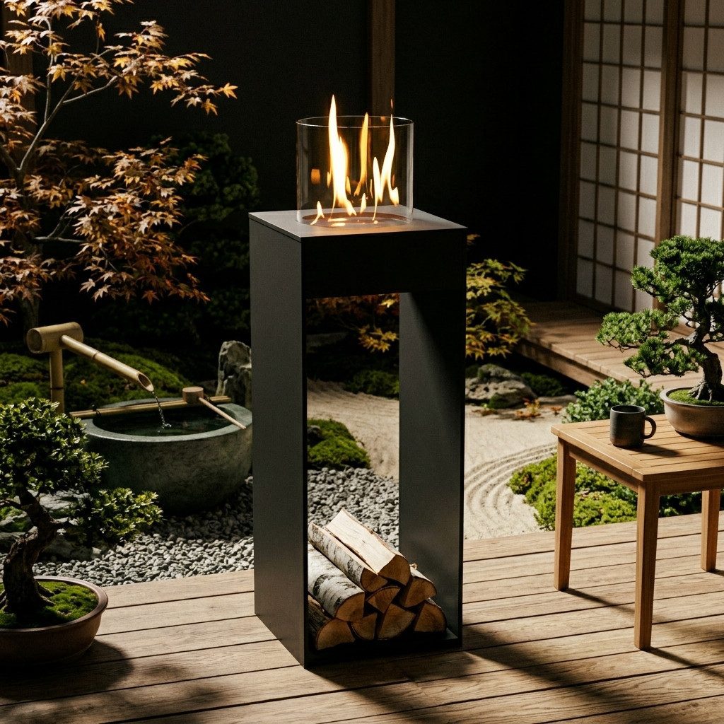 GLOW FIRE Echtfeuer-Dekokamin Emma Concept L Outdoor Ethanolkamin, echte Flamme mit Wohlfühlfaktor, TÜV geprüfter Sicherheitsbrenner