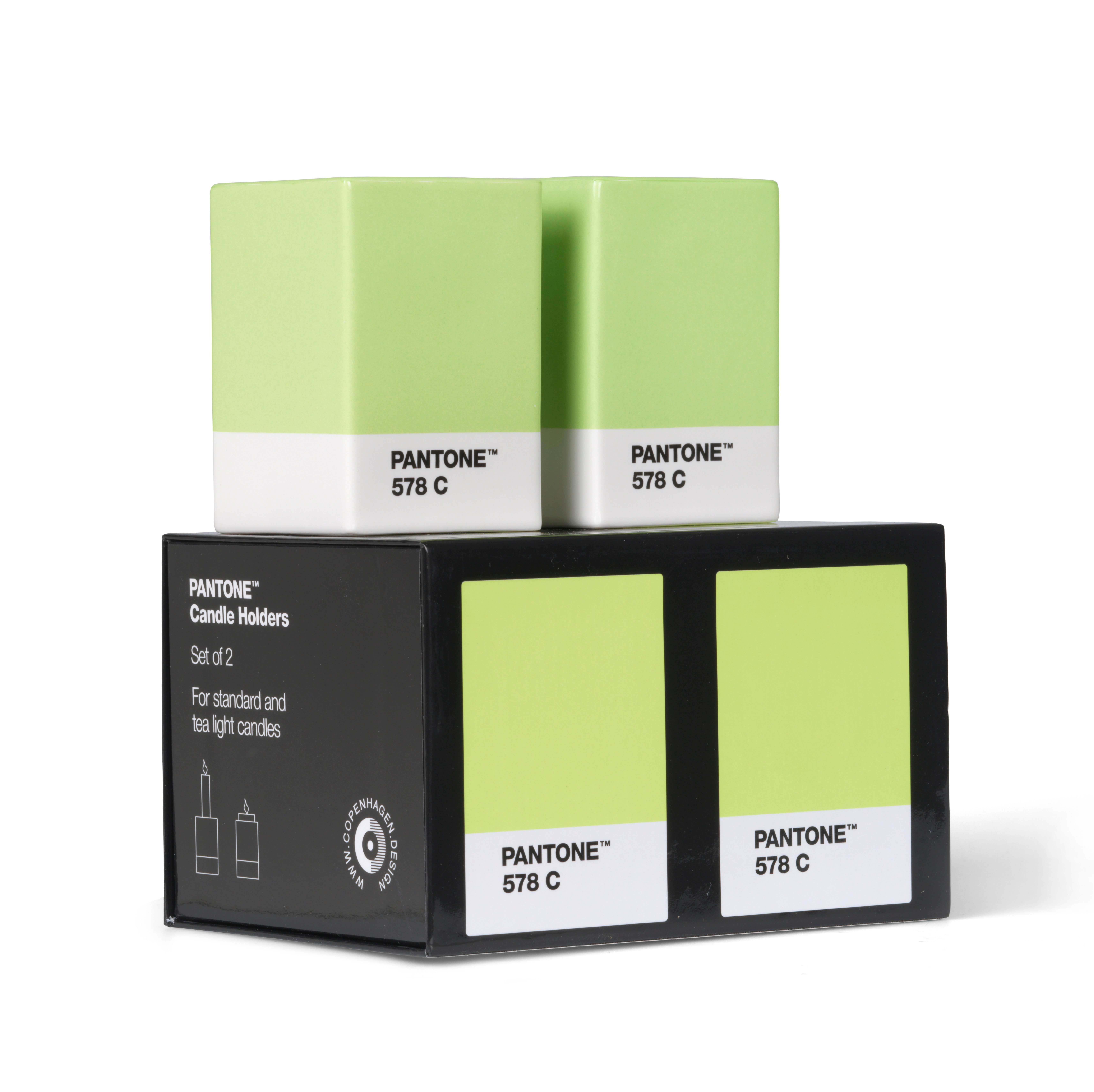 PANTONE Kerzenständer Porzellan, verschiedene Farben und Sets (2 St)