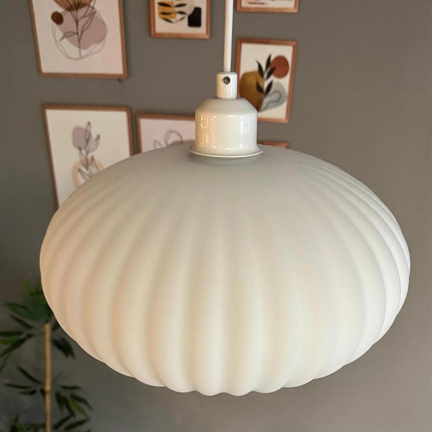 Bamyum Pendelleuchte Pendelleuchte Elegant Halbe Tulpe Glas, Modern Hängela günstig online kaufen