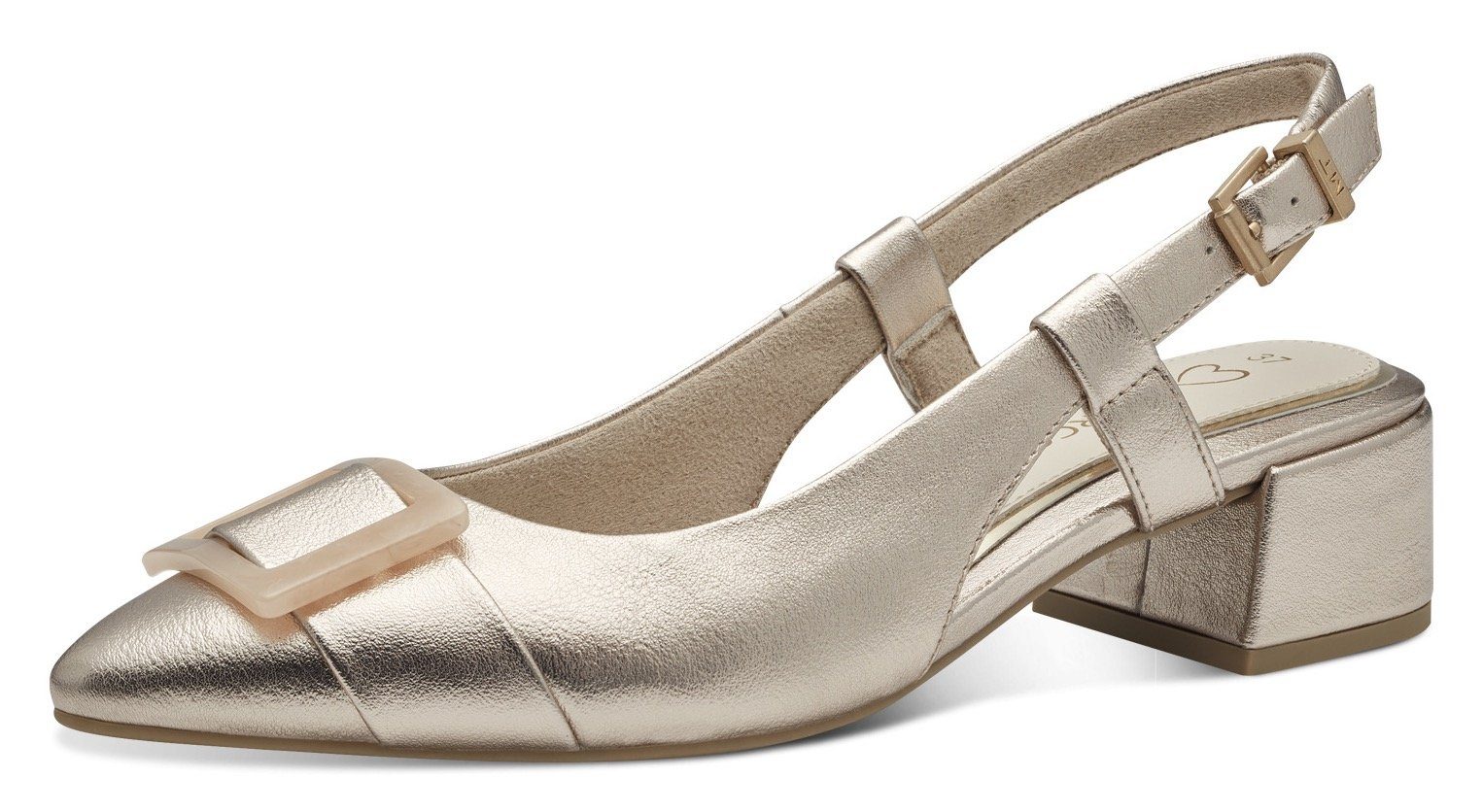 MARCO TOZZI Slingpumps, Abendschuh, Sommerschuh, Blockabsatz, in spitzer Form