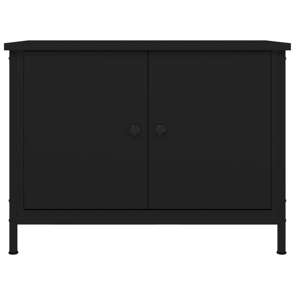 furnicato TV-Schrank Schwarz mit Türen 60x35x45 cm Holzwerkstoff