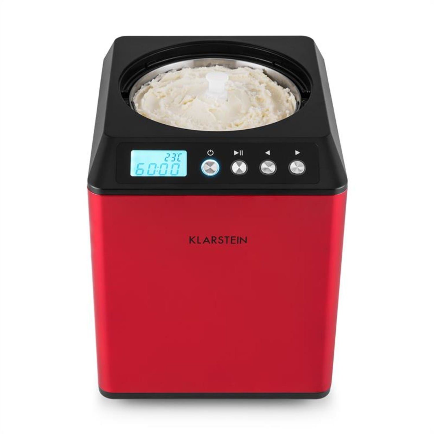 Klarstein Eismaschine Vanilla Sky, 2 l, 180 W, Eisbereiter Eismaschine ohne Vorkühlen für Sorbet & Frozen Yogurt