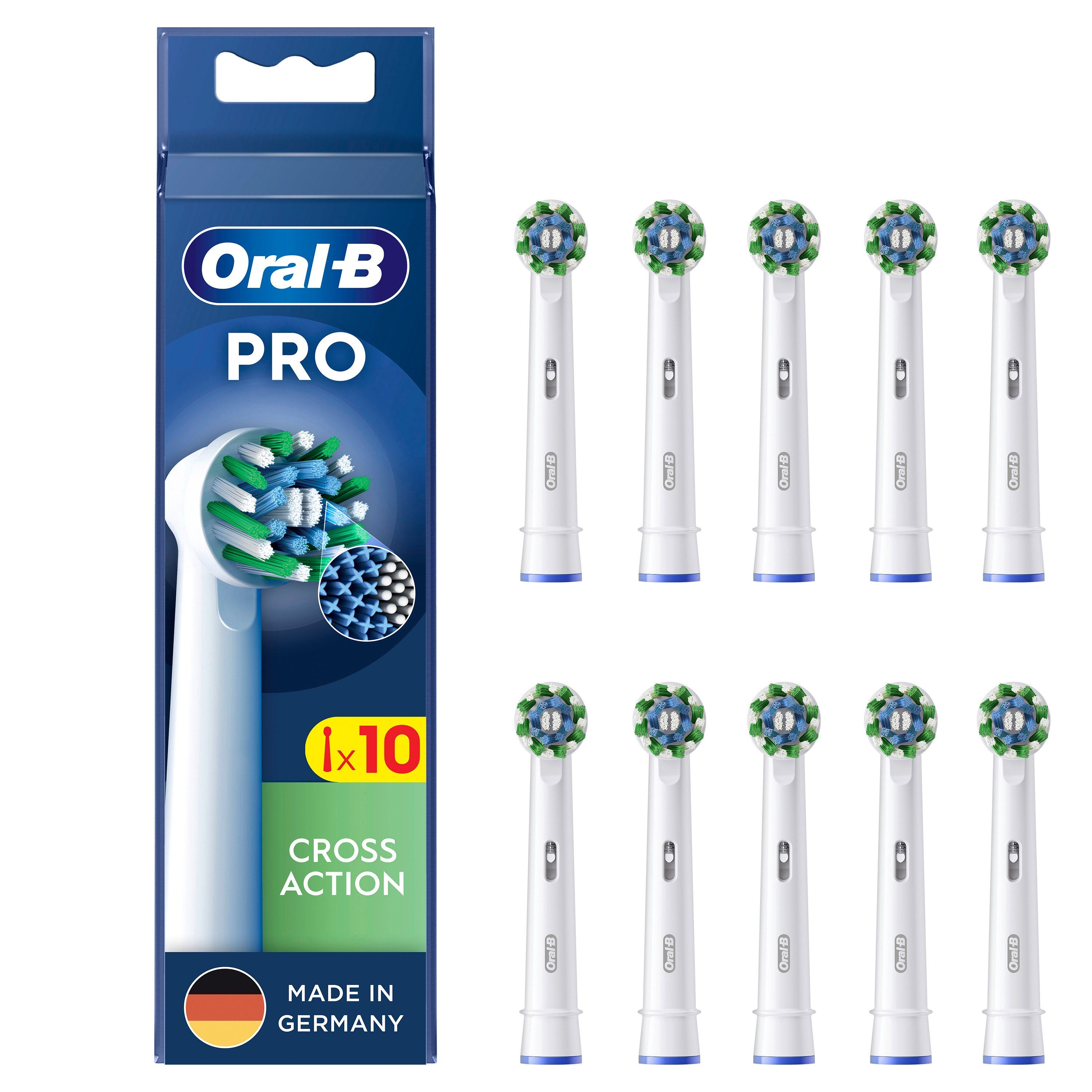 Oral-B Aufsteckbürsten Pro - CrossAction - 10er Pack - White