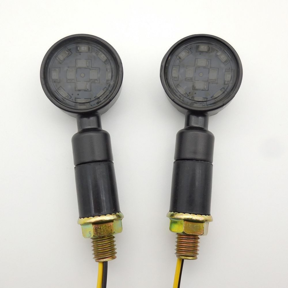 Lumitecs Blinker LED Blinker Motorrad # RV299 mit ECE 2 Stück getönt schwarz