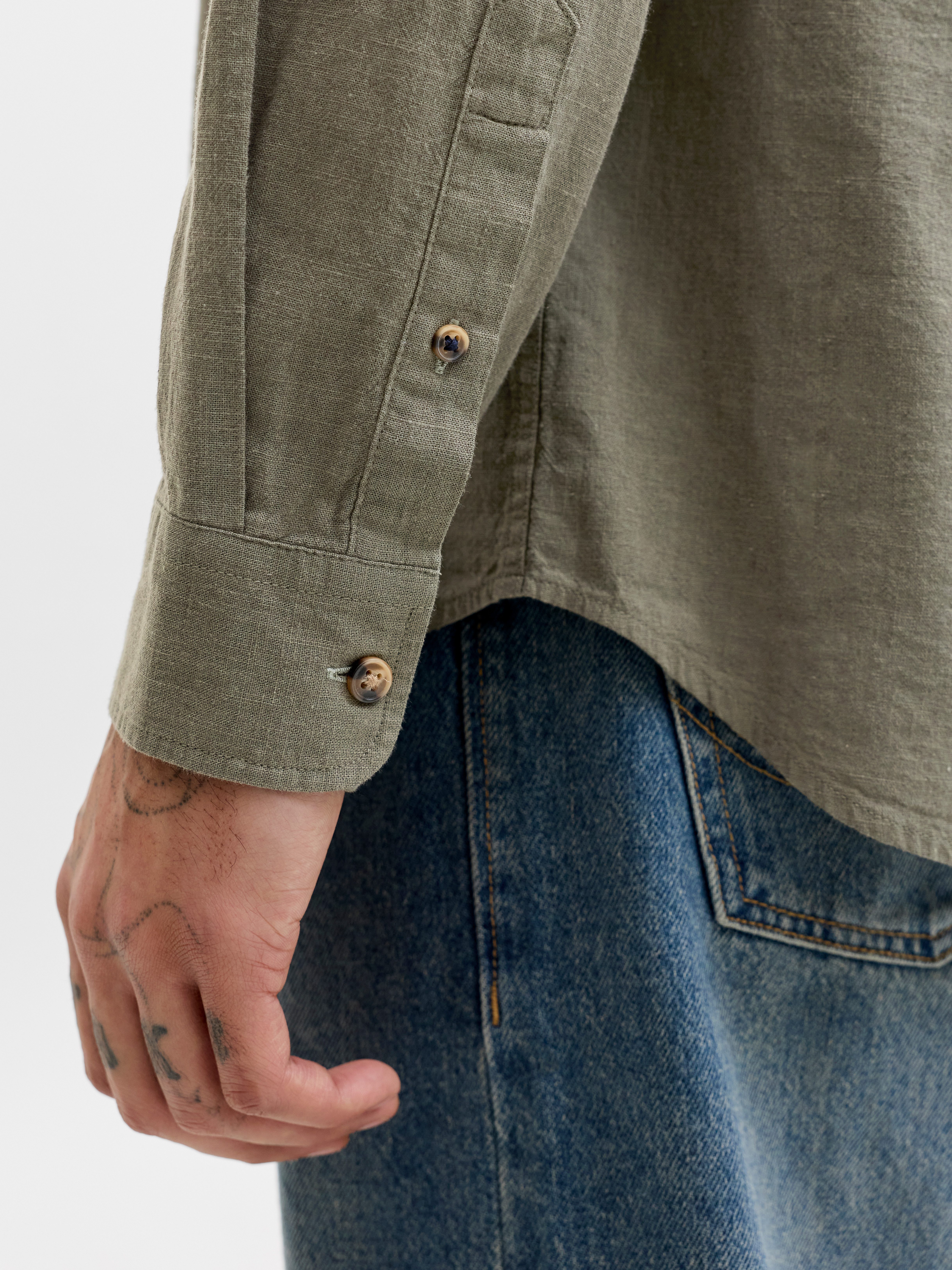 Jack & Jones Langarmhemd JJESUMMER LINEN BLEND BAND SHIRT L/S SN Baumwollmischung, regular fit – Bild 5 von 5