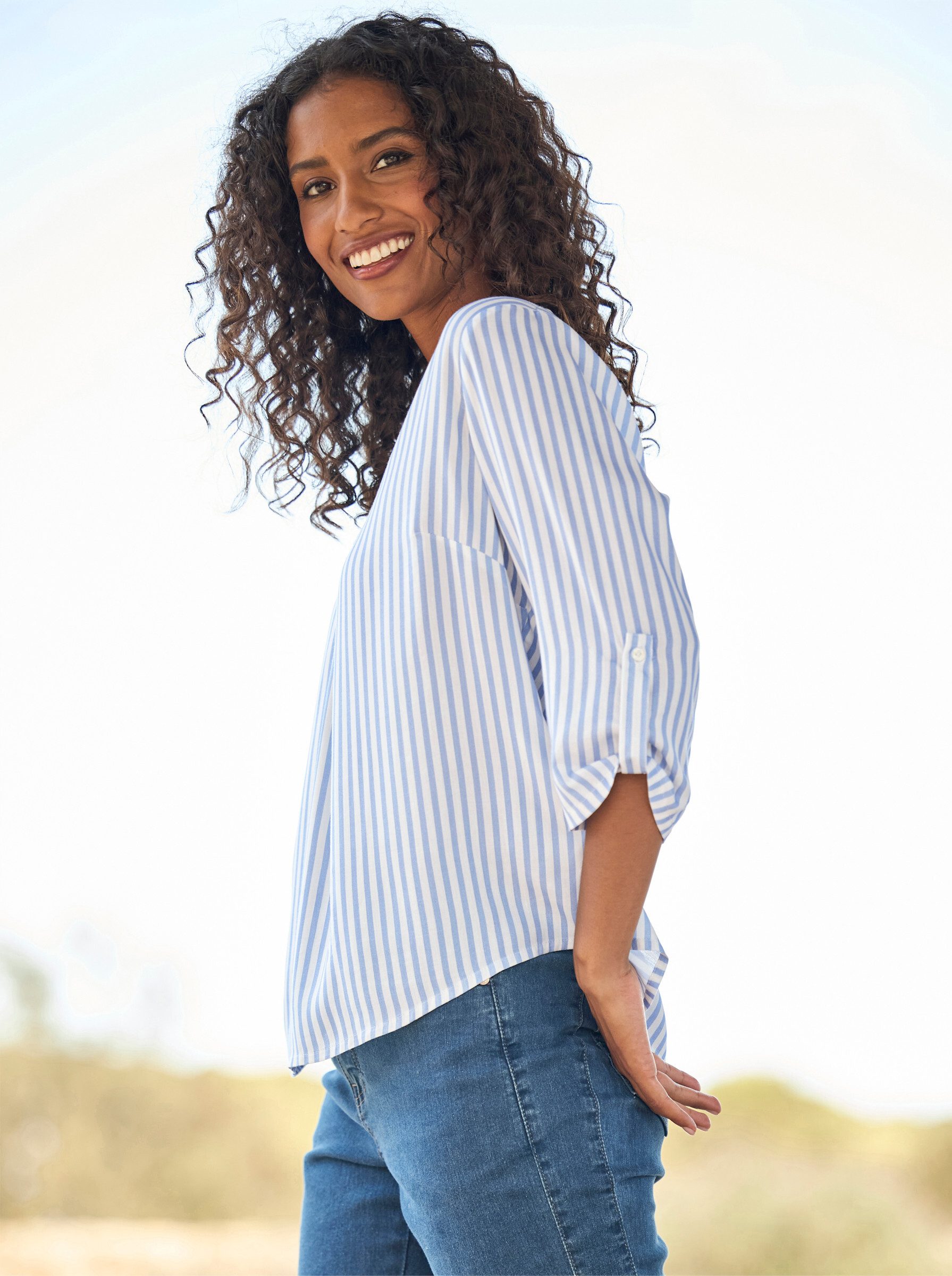 heine Klassische Bluse Streifenbluse 3/4-Arm – Bild 3 von 4