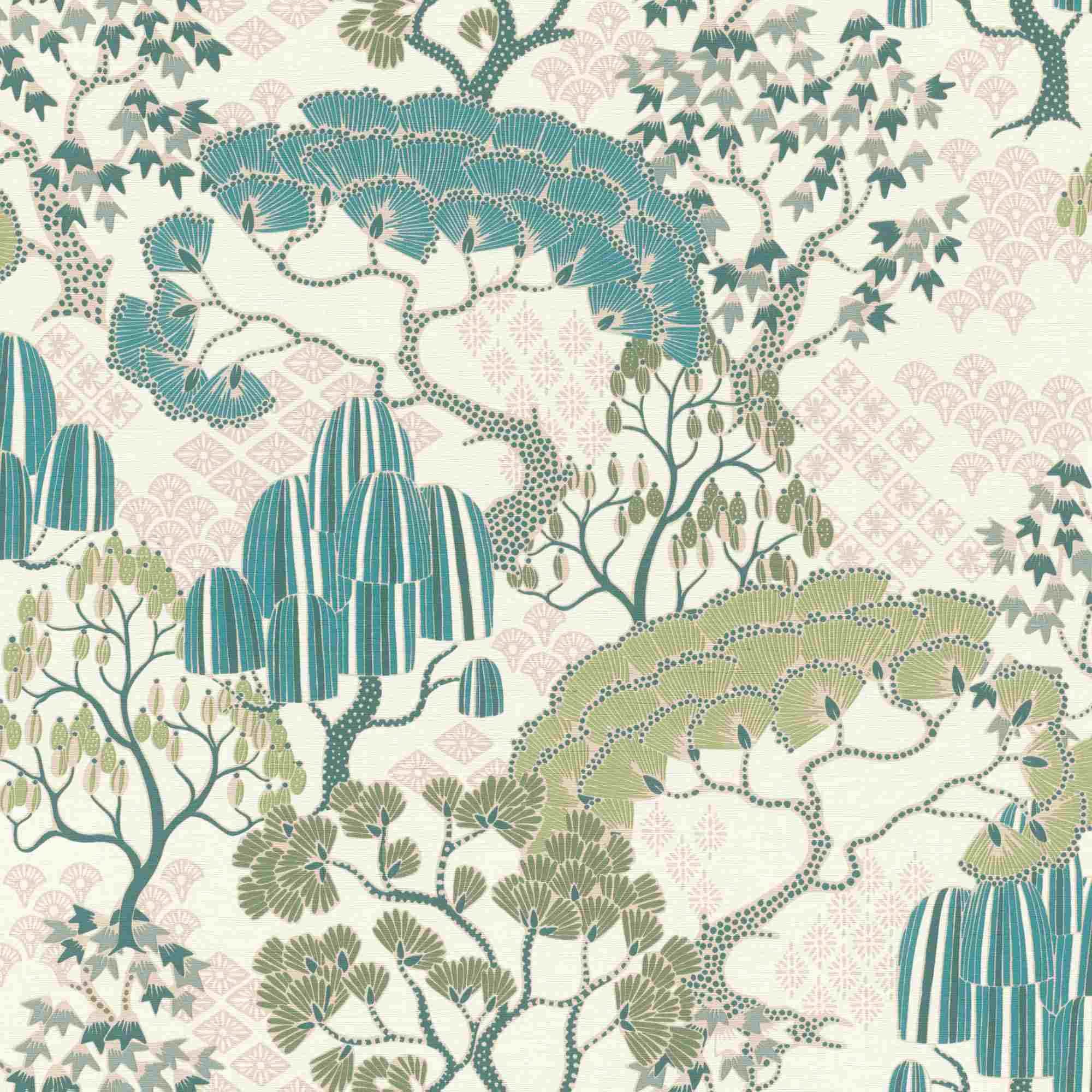 Rasch Vliestapete Selection 691108 0.53 x 10.05 m Blumen Floral Türkis