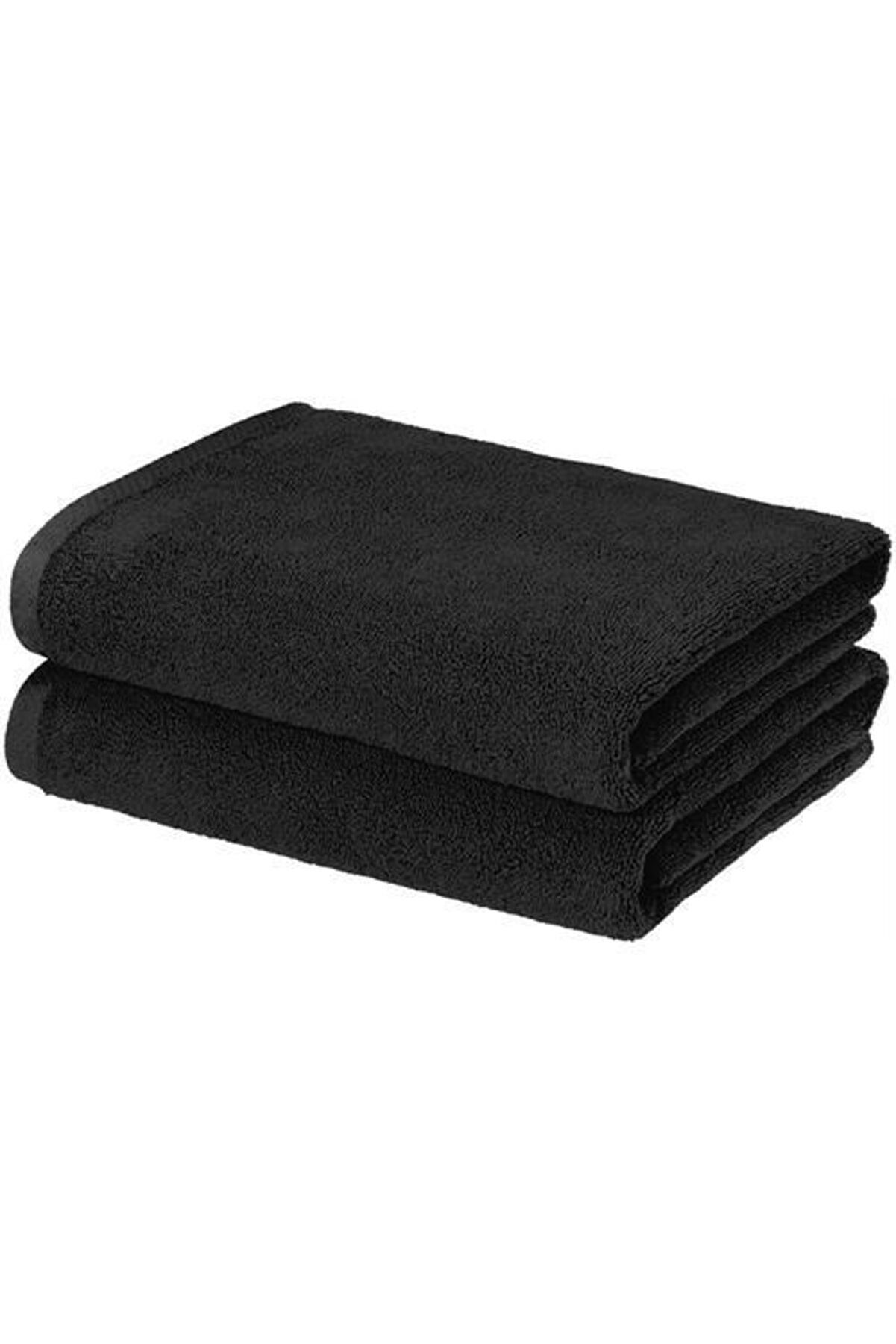cwonlineshop Handtuch Set Duschtuch Badetuch Frottee 100% Baumwolle, (Spar-Set, 4-tlg), 4 Teilig oder 8 Teiliger Set (Handtuch (50x90 cm) Schwarz – Bild 3 von 5