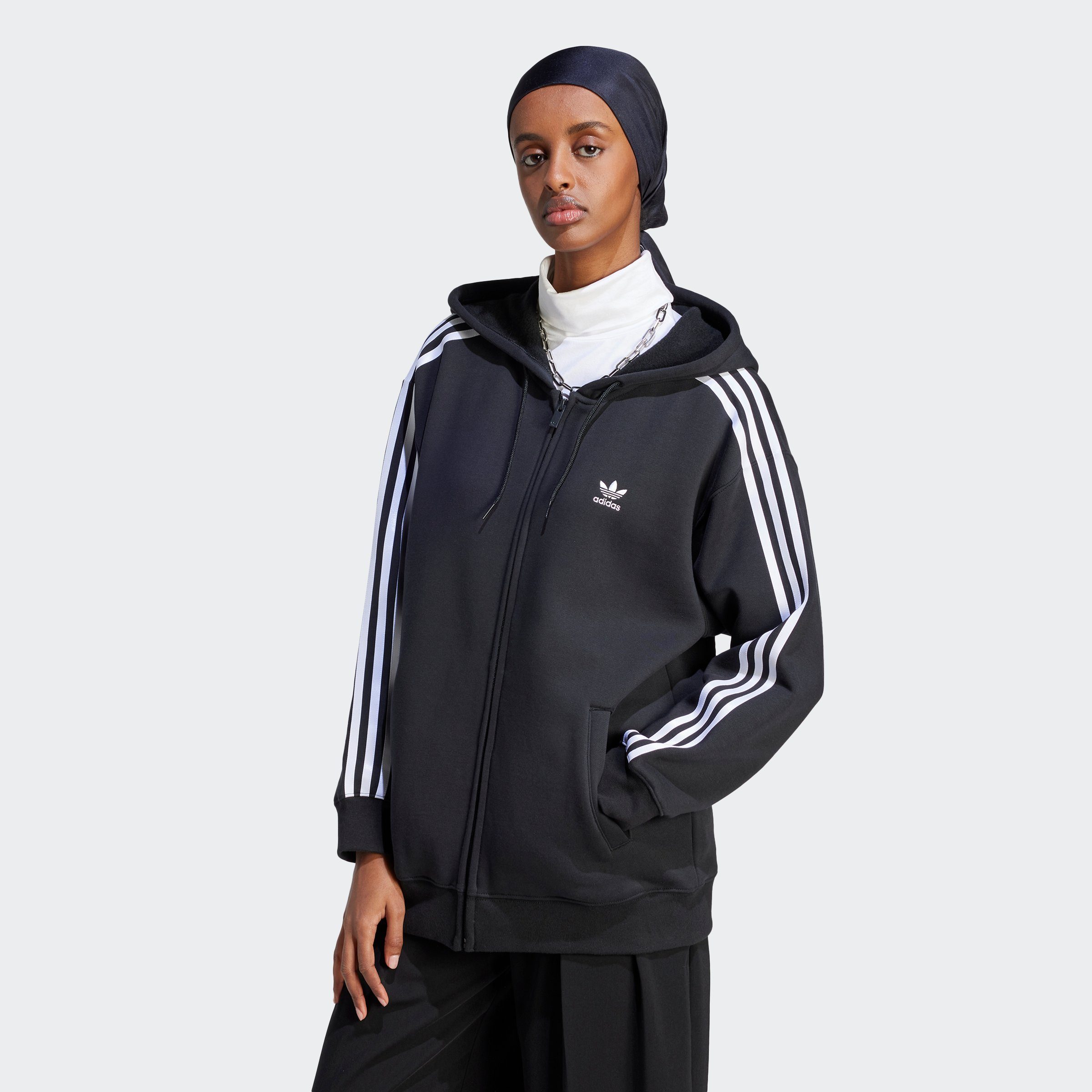 adidas Originals Kapuzensweatshirt ADICOLOR CLASSICS 3STREIFEN KAPUZENJACKE Black | Sweatshirts