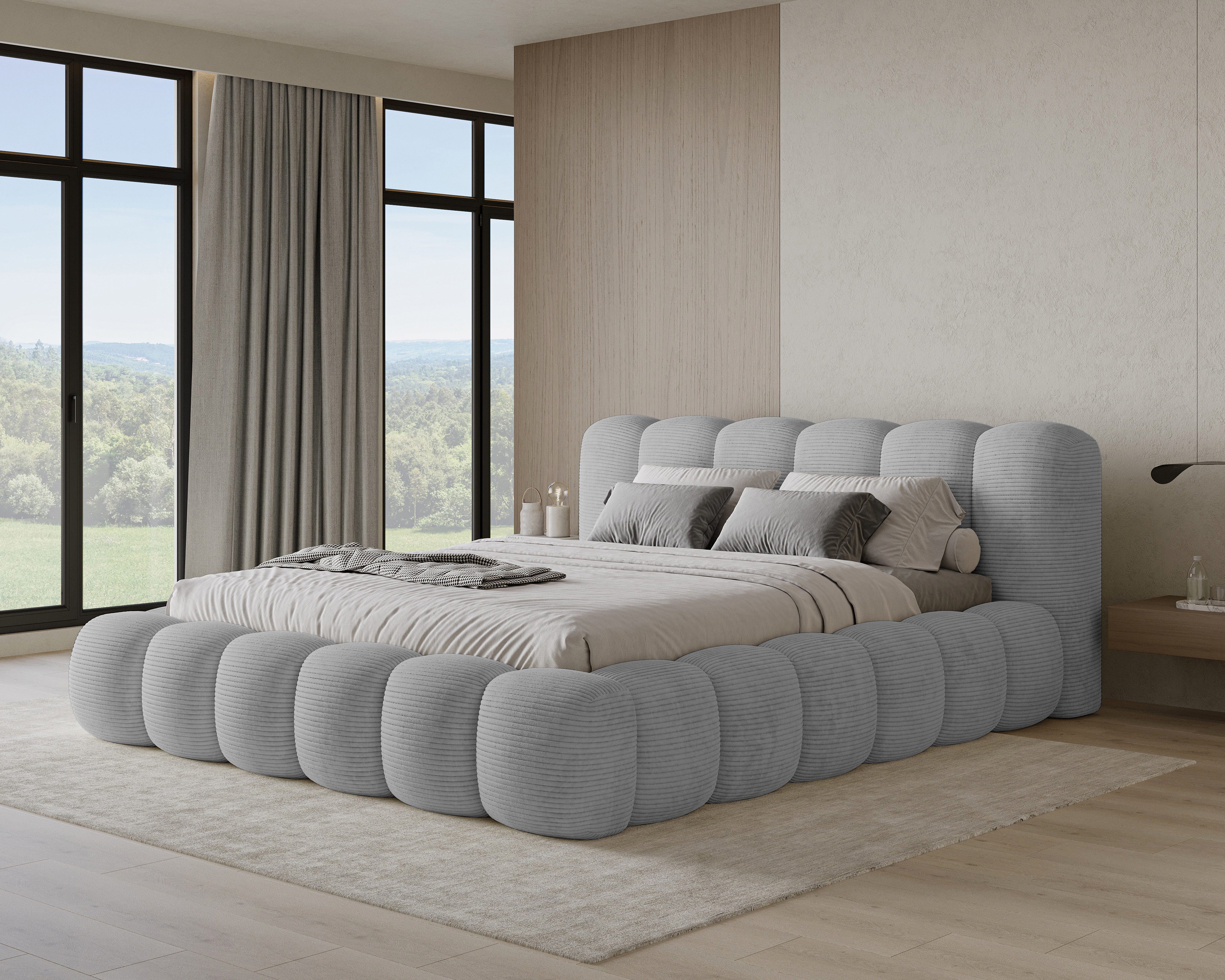 Chilly Möbel Polsterbett Stone Cord Stoff 200x200 cm mit Stauraum Poso 55 günstig online kaufen