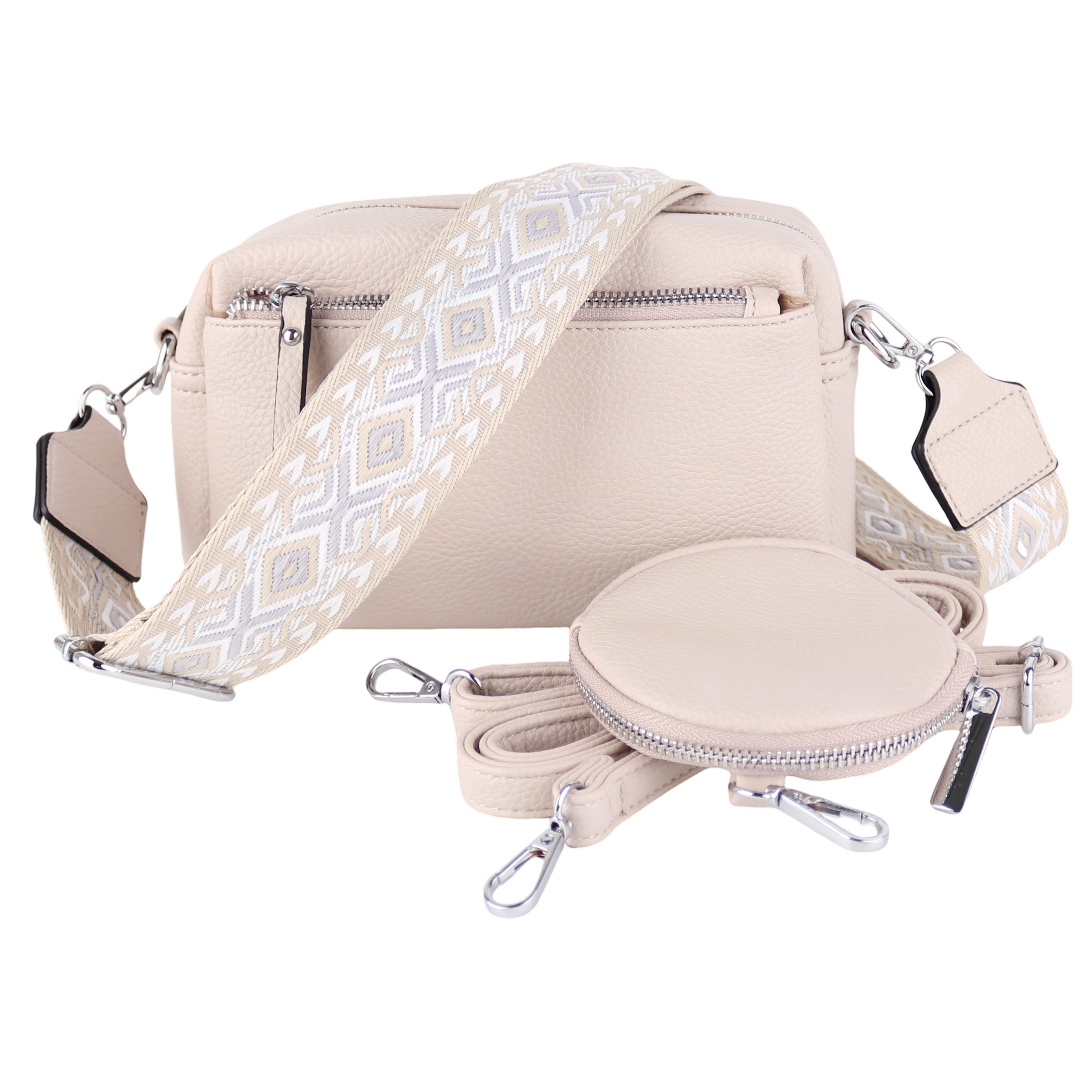 Umhängetasche Damen, Veganleder Crossbody Tasche Bag, Schultertasche
