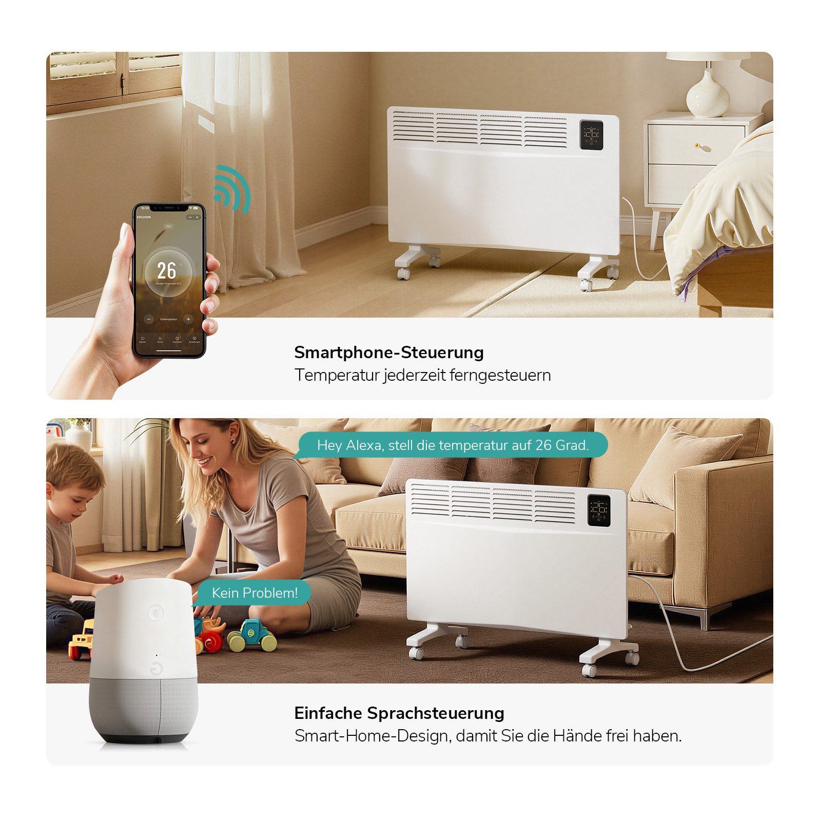 EMKE Elektro-Heizkörper 2000W Elektrisch Heizpaneel Elektro Heizkörper mit günstig online kaufen