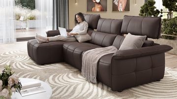 Sofanella Ecksofa Sofanella Ecksofa ADRIA Ledersofa Eckcouch Echtleder in Creme