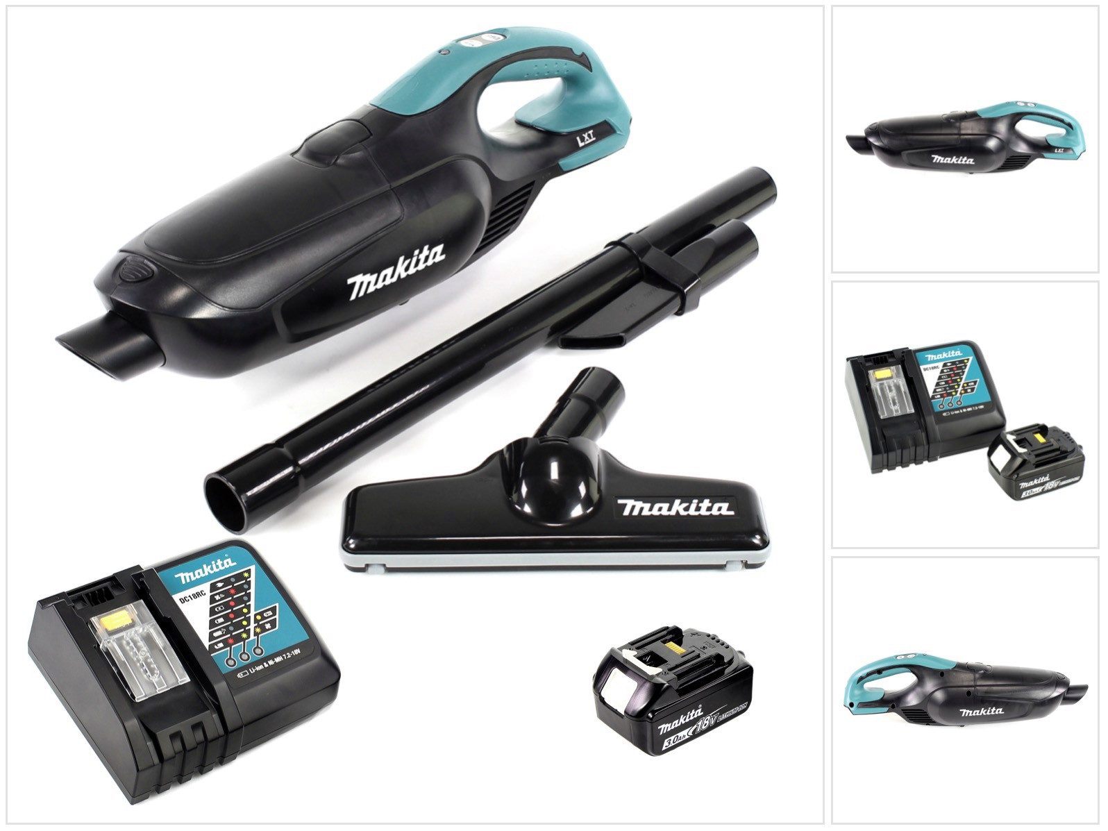 Makita Akku-Handstaubsauger DCL 182 RF1 B Akku Staubsauger 18 V Schwarz + 1x Akku 3,0 Ah