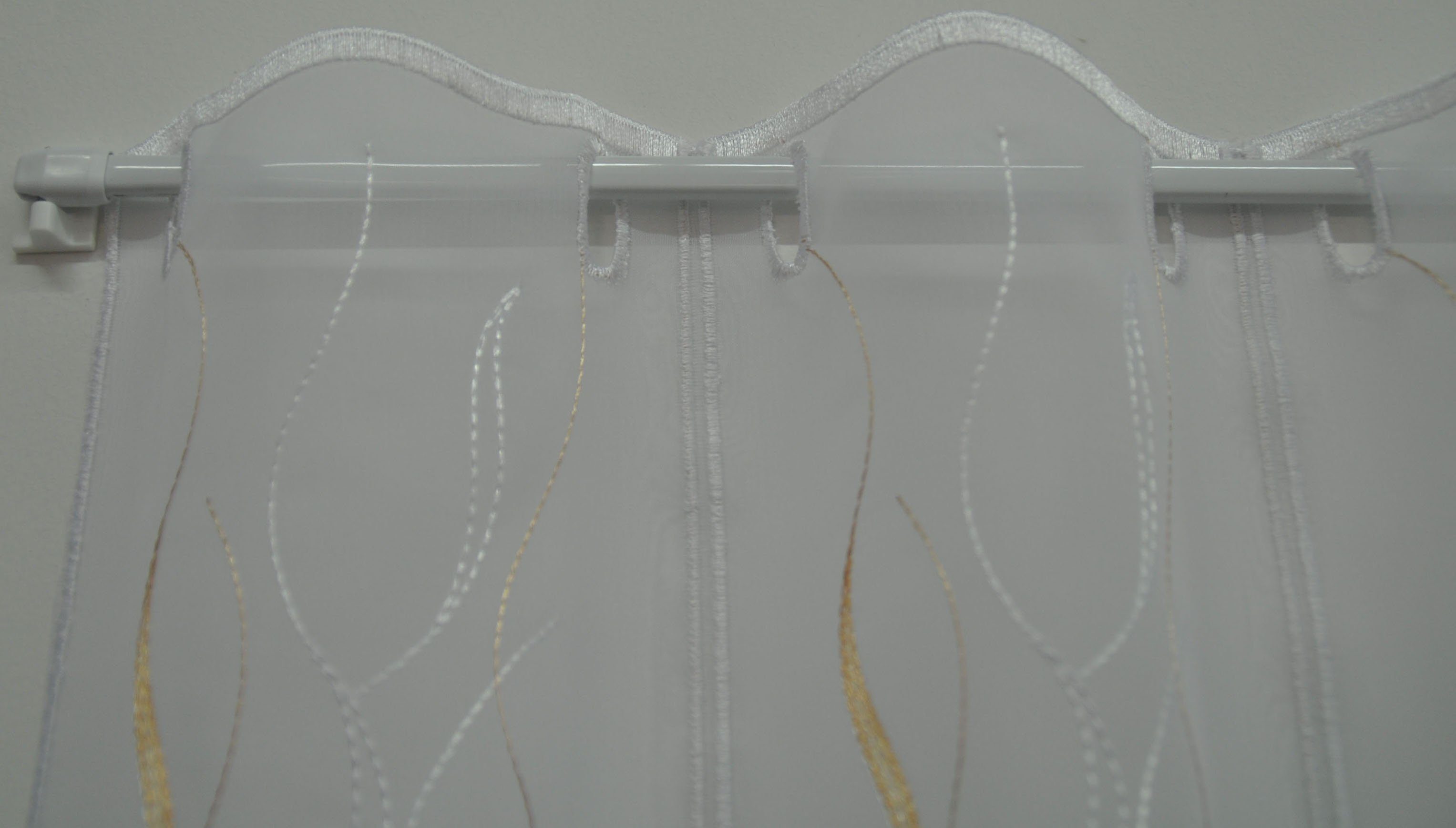 Stickereien Plauen Scheibengardine Pescara (1 St), Stangendurchzug, halbtransparent, Voile – Bild 4 von 5
