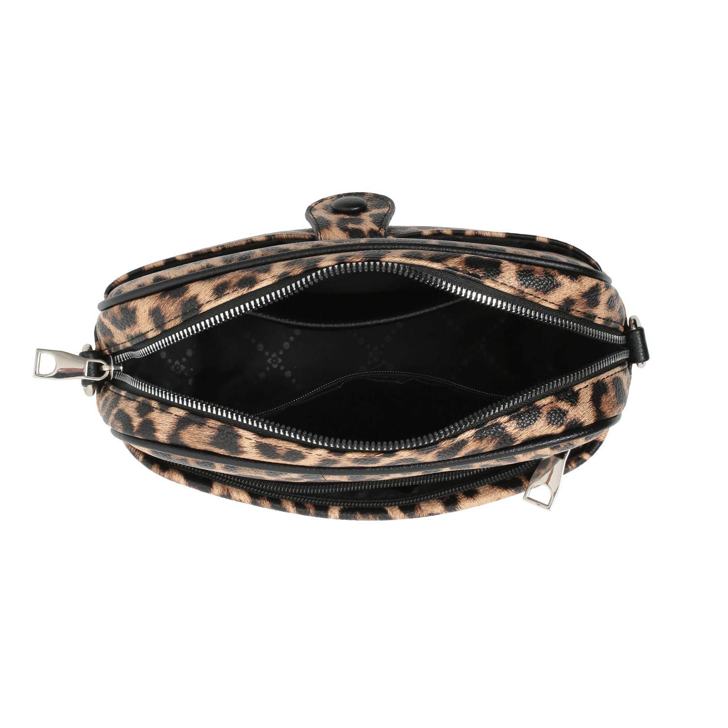 ITALYSHOP24 Schultertasche Damen Umhängetasche Brusttasche Cross Over Body Bag Handy Clutch (Spar-Set Clutch-Tasche mit einem breitem Muster Stoffgurt/Umhängeband, Leder Optik), viele Fächer, Freizeit Damentasche Reise Leder Optik Kosmetiktasche