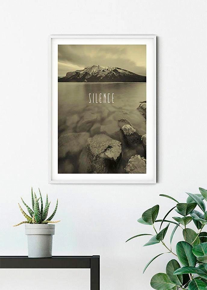 Komar Poster Word Lake Silence Sand, Natur (1 St), Kinderzimmer,  Schlafzimmer, Wohnzimmer