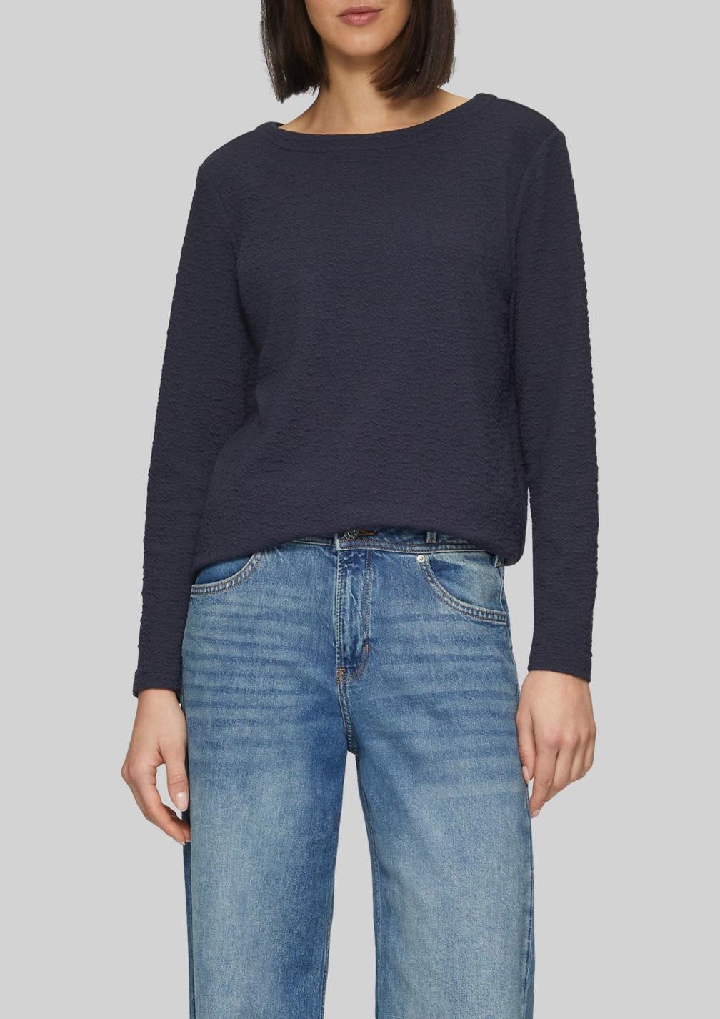 s.Oliver Longsweatshirt mit Crinkle Optik günstig online kaufen