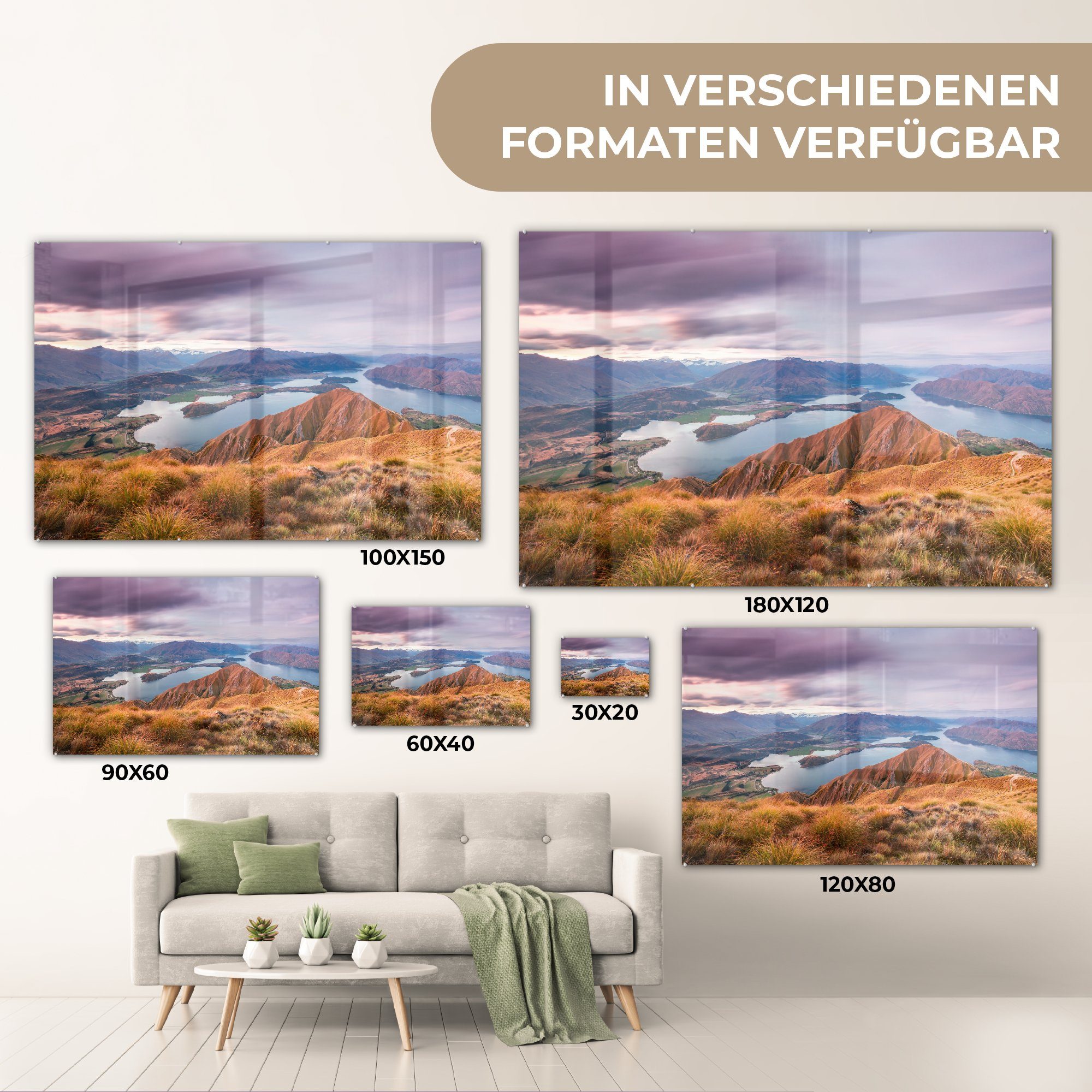 MuchoWow Acrylglasbild Berg Himmel, (1 Wohnzimmer - See Acrylglasbilder Schlafzimmer & St), 