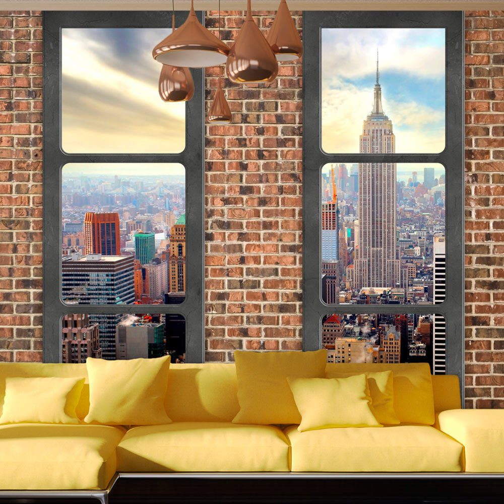 KUNSTLOFT Vliestapete The view from the window: New York 2.45x1.75 m, halb-matt, matt, lichtbeständige Design Tapete