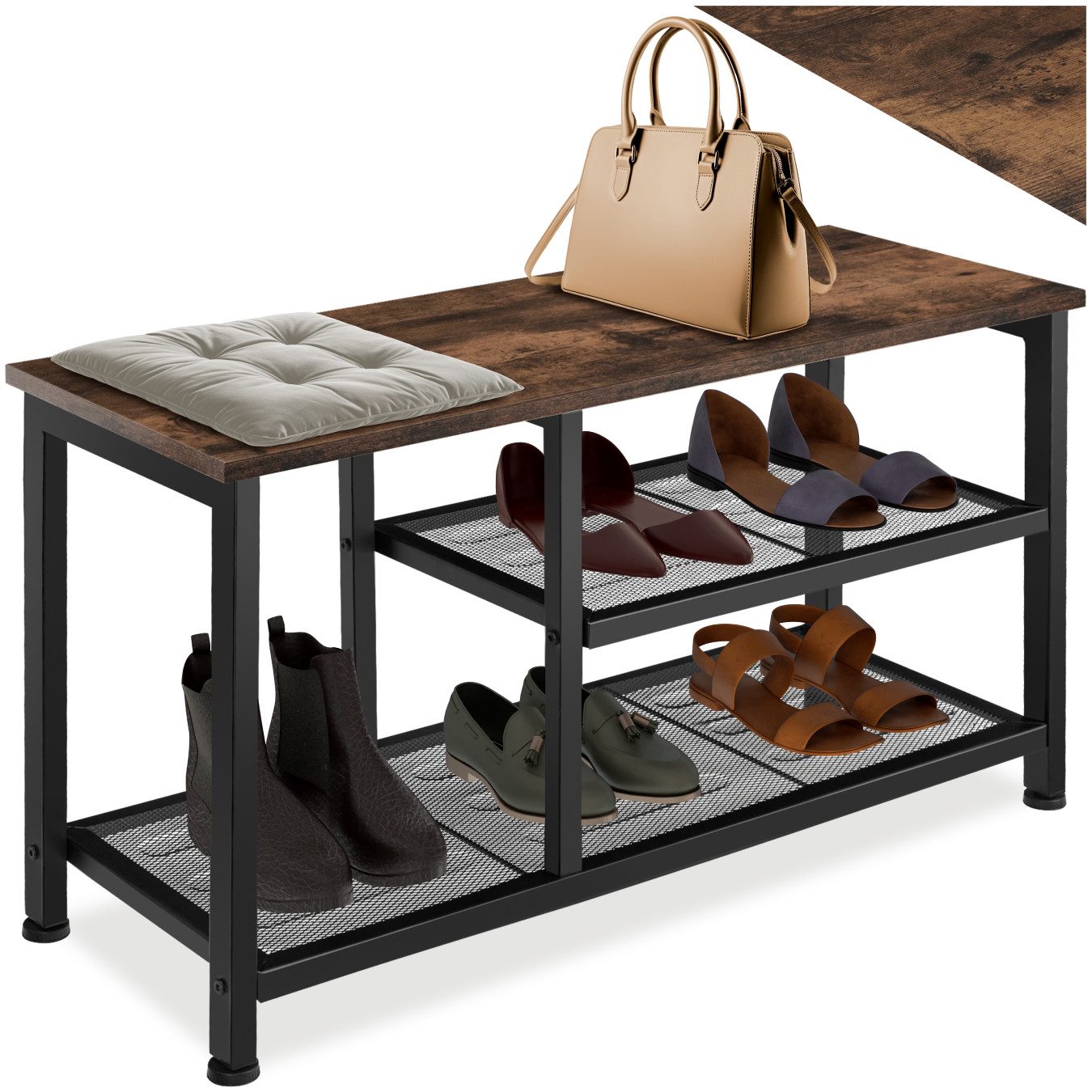 tectake Schuhregal Schuhschrank Taunton 80x30x45,5cm, Set günstig online kaufen